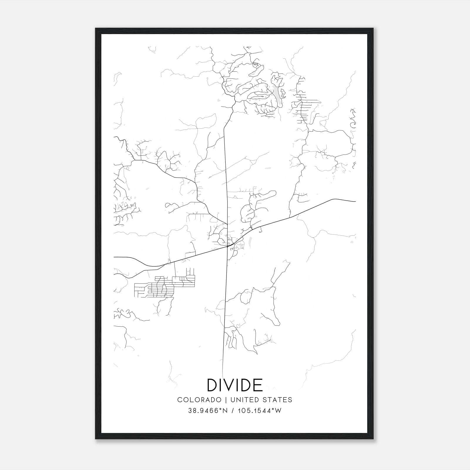 Divide Colorado Map Poster, Modern Home Decor Wall Art Print Divide Colorado Map Poster, Modern Home Decor Wall Art Print