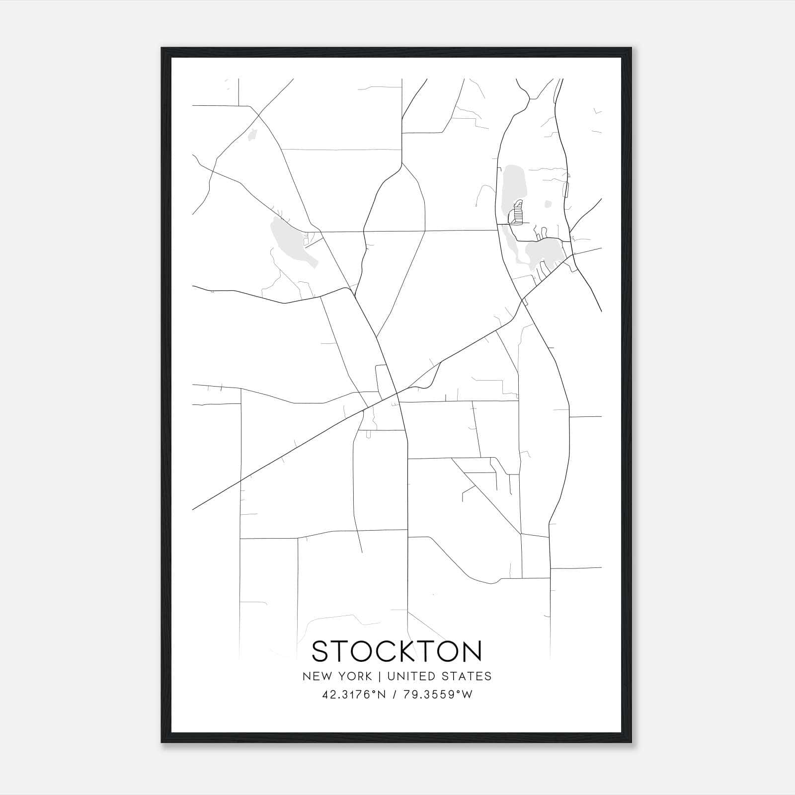 Stockton New York Map Poster, Modern Home Decor Wall Art Print Stockton New York Map Poster, Modern Home Decor Wall Art Print