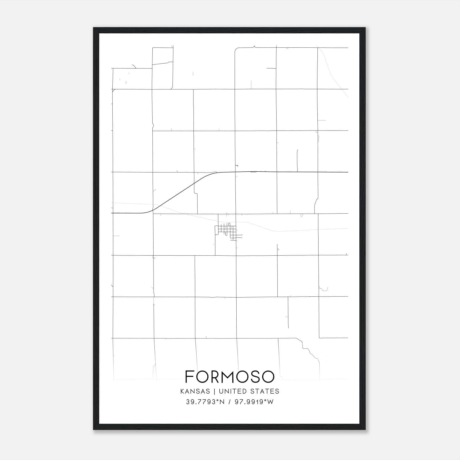 Formoso Kansas Map Poster, Modern Home Decor Wall Art Print Formoso Kansas Map Poster, Modern Home Decor Wall Art Print