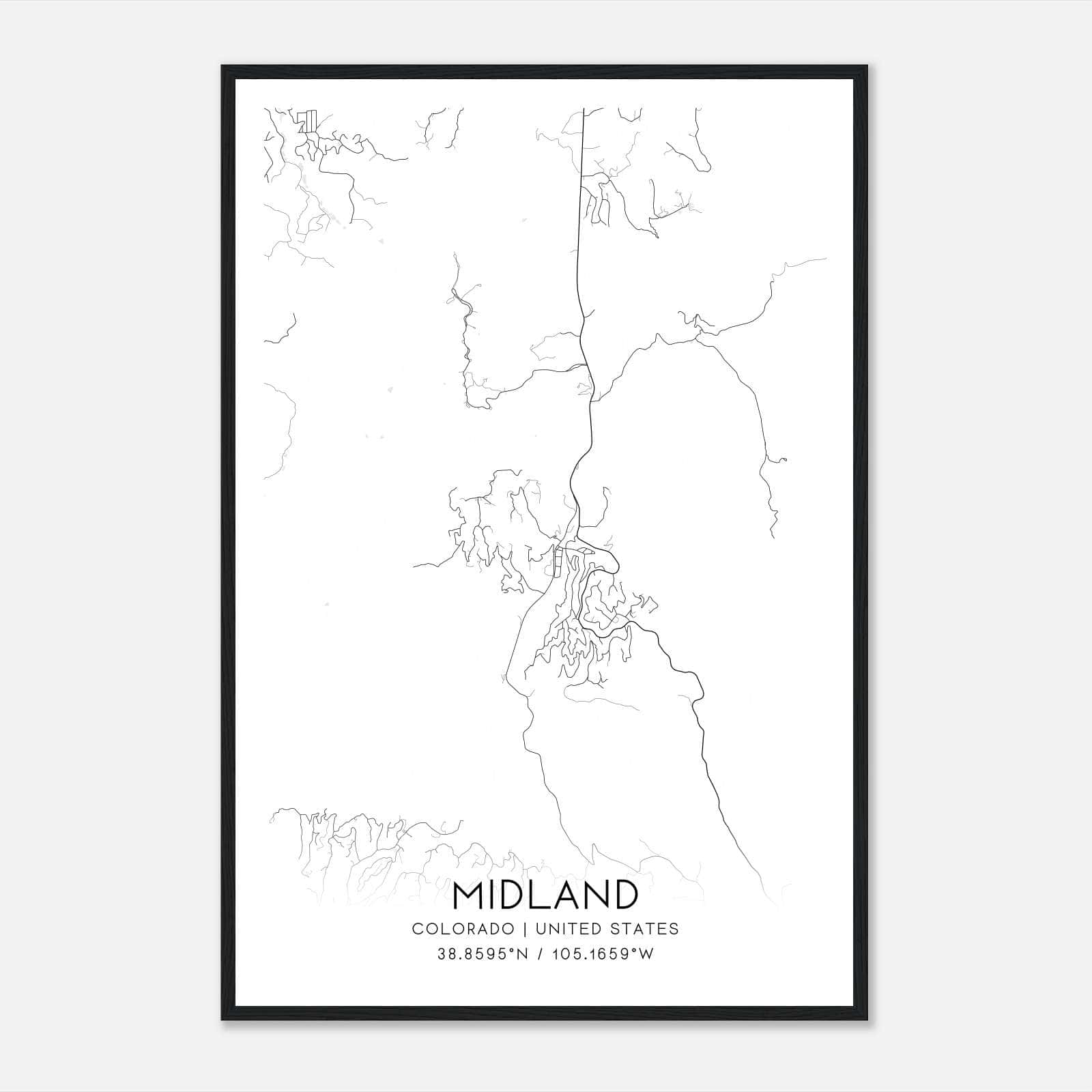 Midland Colorado Map Poster, Modern Home Decor Wall Art Print Midland Colorado Map Poster, Modern Home Decor Wall Art Print