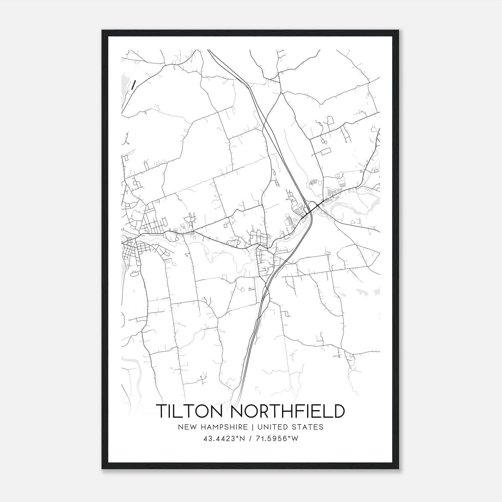 Tilton Northfield New Hampshire Map Poster, Modern Home Decor Wall Art Print Tilton Northfield New Hampshire Map Poster, Modern Home Decor Wall Art Print