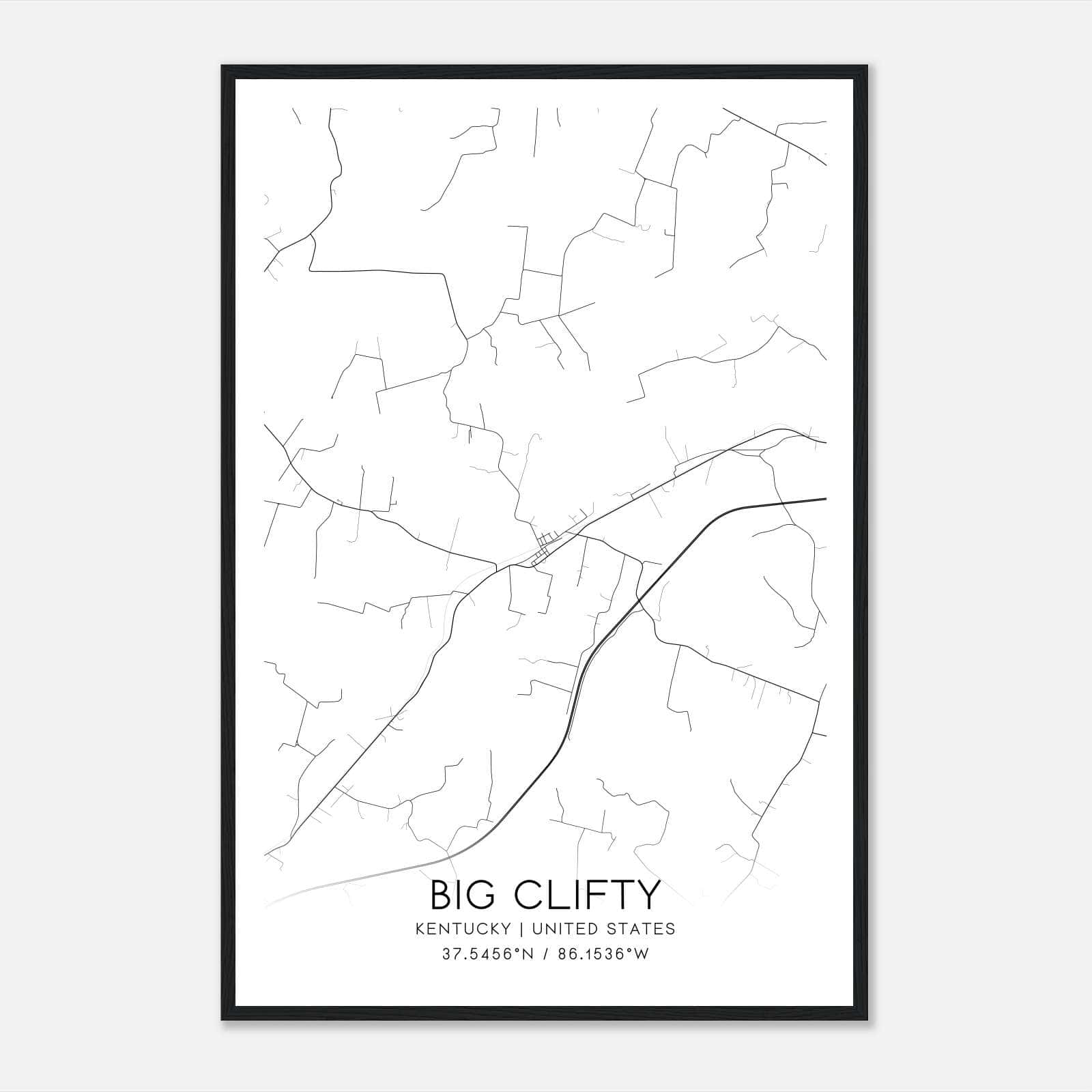 Big Clifty Kentucky Map Poster, Modern Home Decor Wall Art Print Big Clifty Kentucky Map Poster, Modern Home Decor Wall Art Print