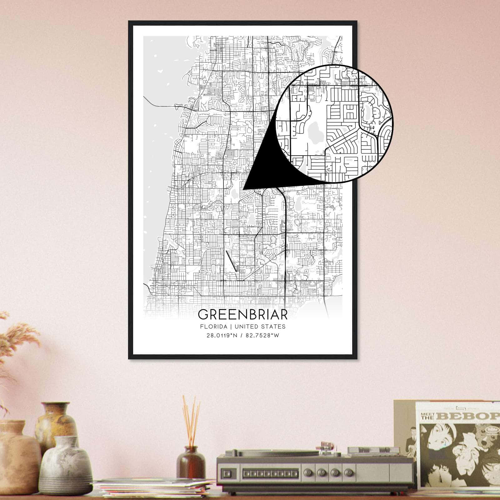 Deerfield Kansas Map Poster, Modern Home Decor Wall Art Print (Copy)