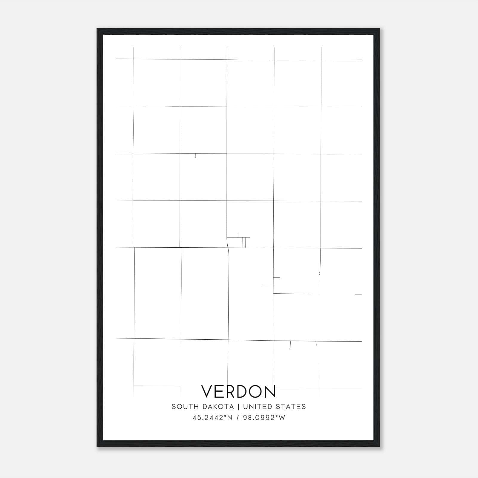 Verdon South Dakota Map Poster, Modern Home Decor Wall Art Print Verdon South Dakota Map Poster, Modern Home Decor Wall Art Print