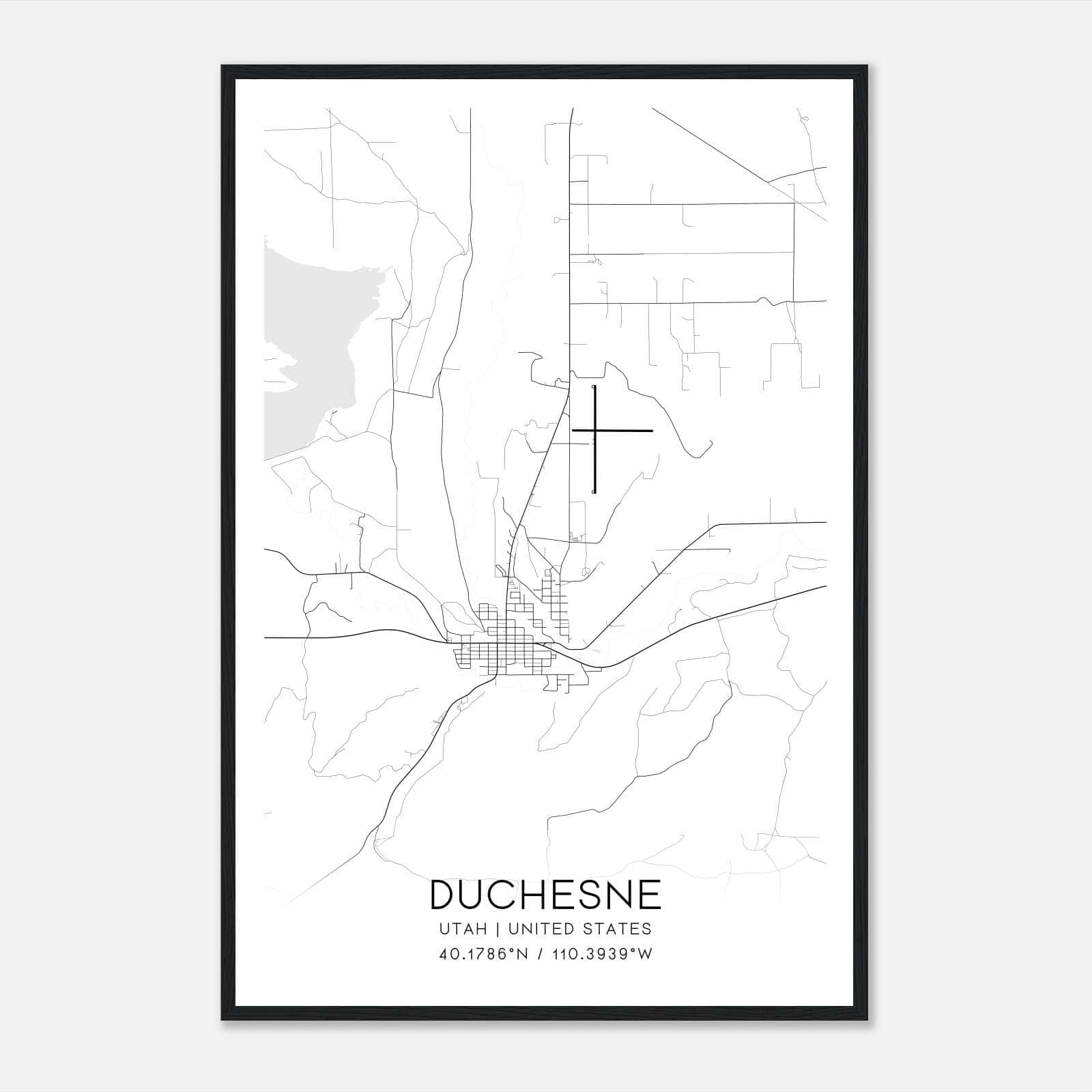 Duchesne Utah Map Poster, Modern Home Decor Wall Art Print Duchesne Utah Map Poster, Modern Home Decor Wall Art Print