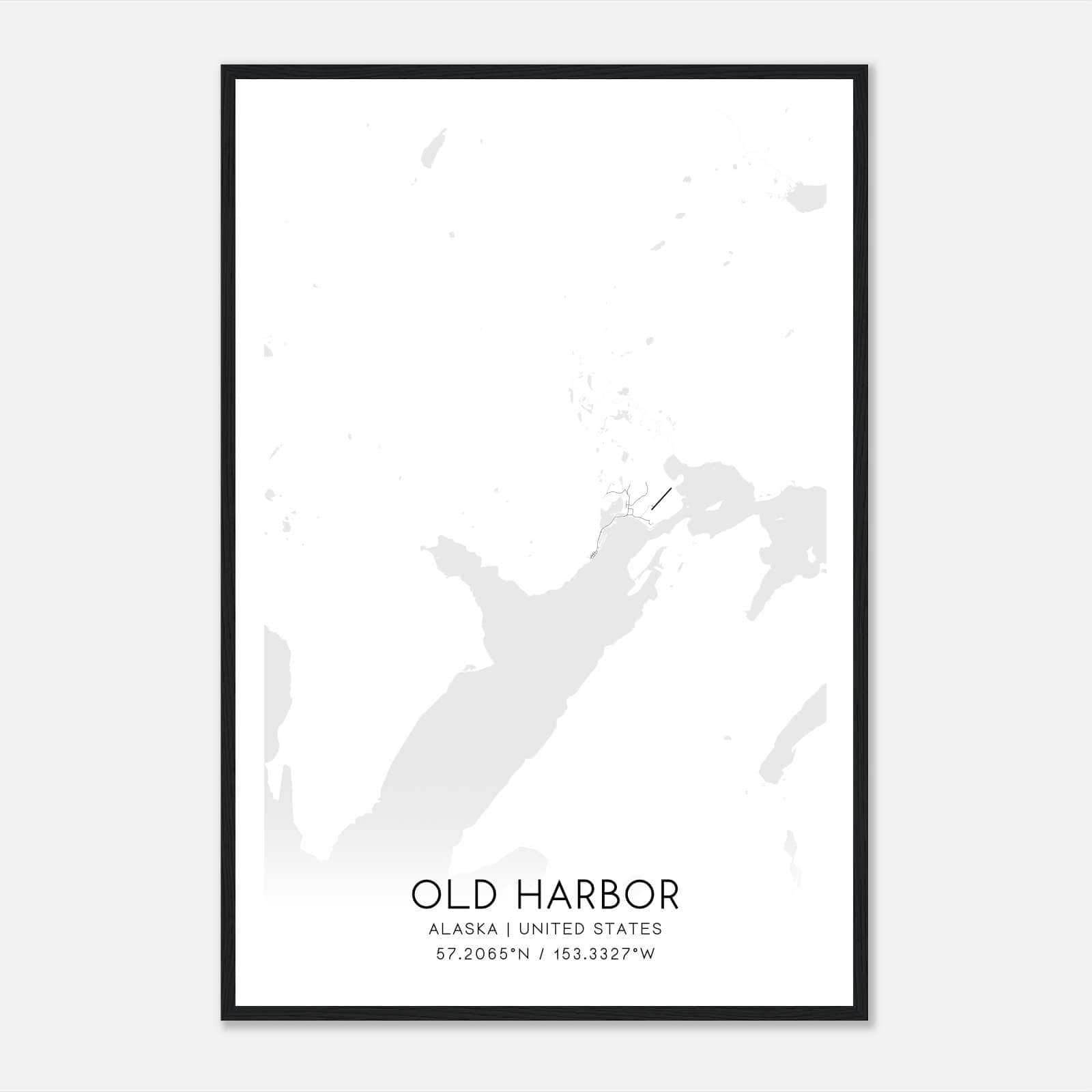Old Harbor Alaska Map Poster, Modern Home Decor Wall Art Print Old Harbor Alaska Map Poster, Modern Home Decor Wall Art Print