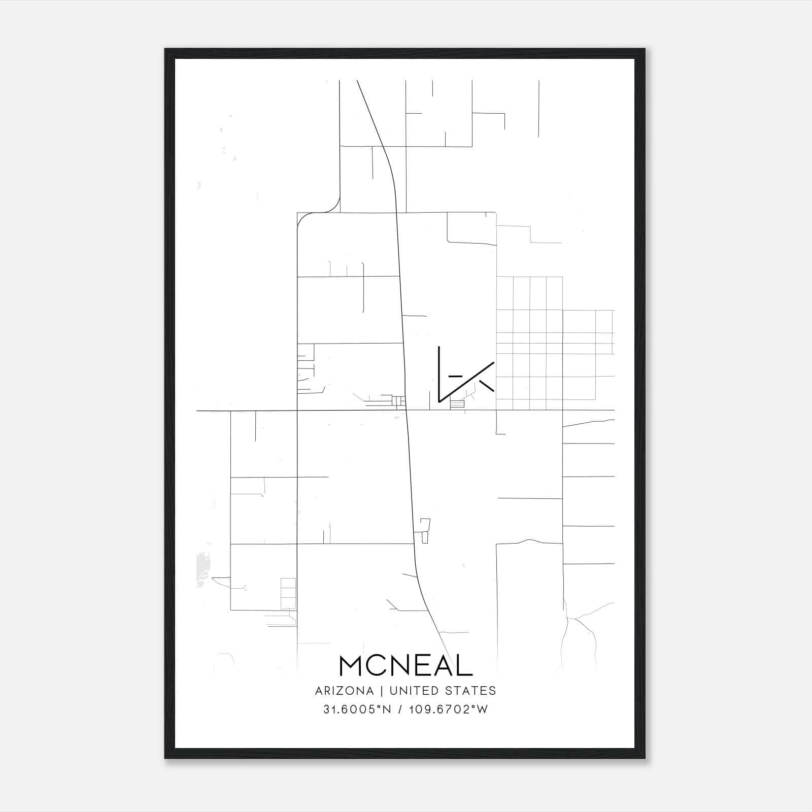 Mcneal Arizona Map Poster, Modern Home Decor Wall Art Print Mcneal Arizona Map Poster, Modern Home Decor Wall Art Print