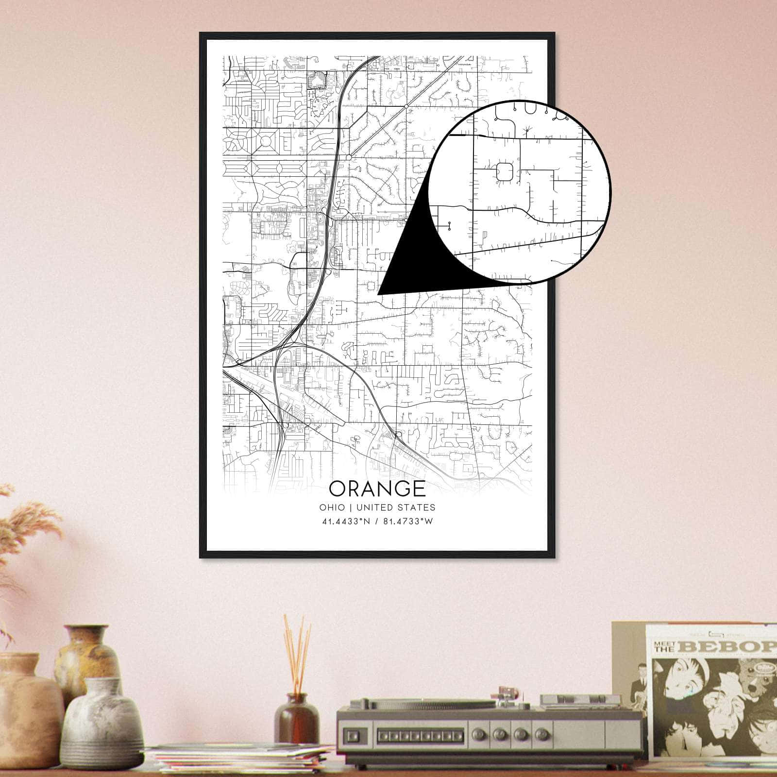 Deerfield Kansas Map Poster, Modern Home Decor Wall Art Print (Copy)