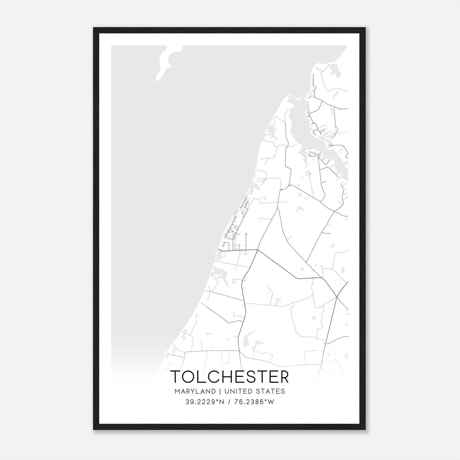 Tolchester Maryland Map Poster, Modern Home Decor Wall Art Print Tolchester Maryland Map Poster, Modern Home Decor Wall Art Print
