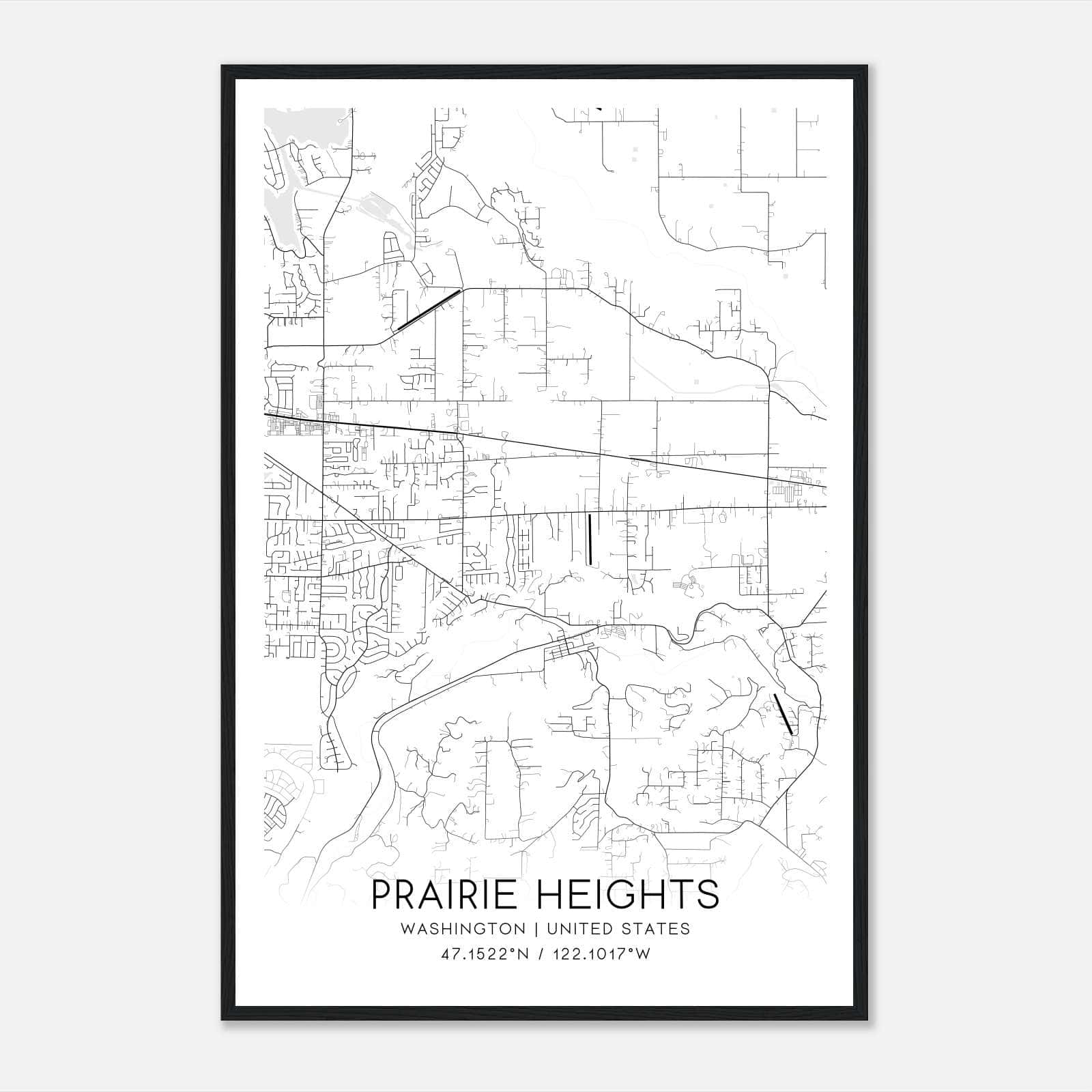 Prairie Heights Washington Map Poster, Modern Home Decor Wall Art Print Prairie Heights Washington Map Poster, Modern Home Decor Wall Art Print
