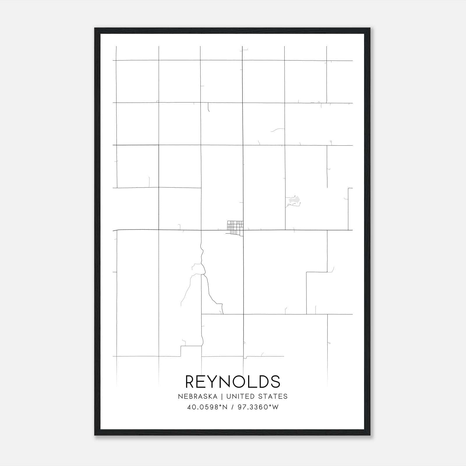 Reynolds Nebraska Map Poster, Modern Home Decor Wall Art Print Reynolds Nebraska Map Poster, Modern Home Decor Wall Art Print