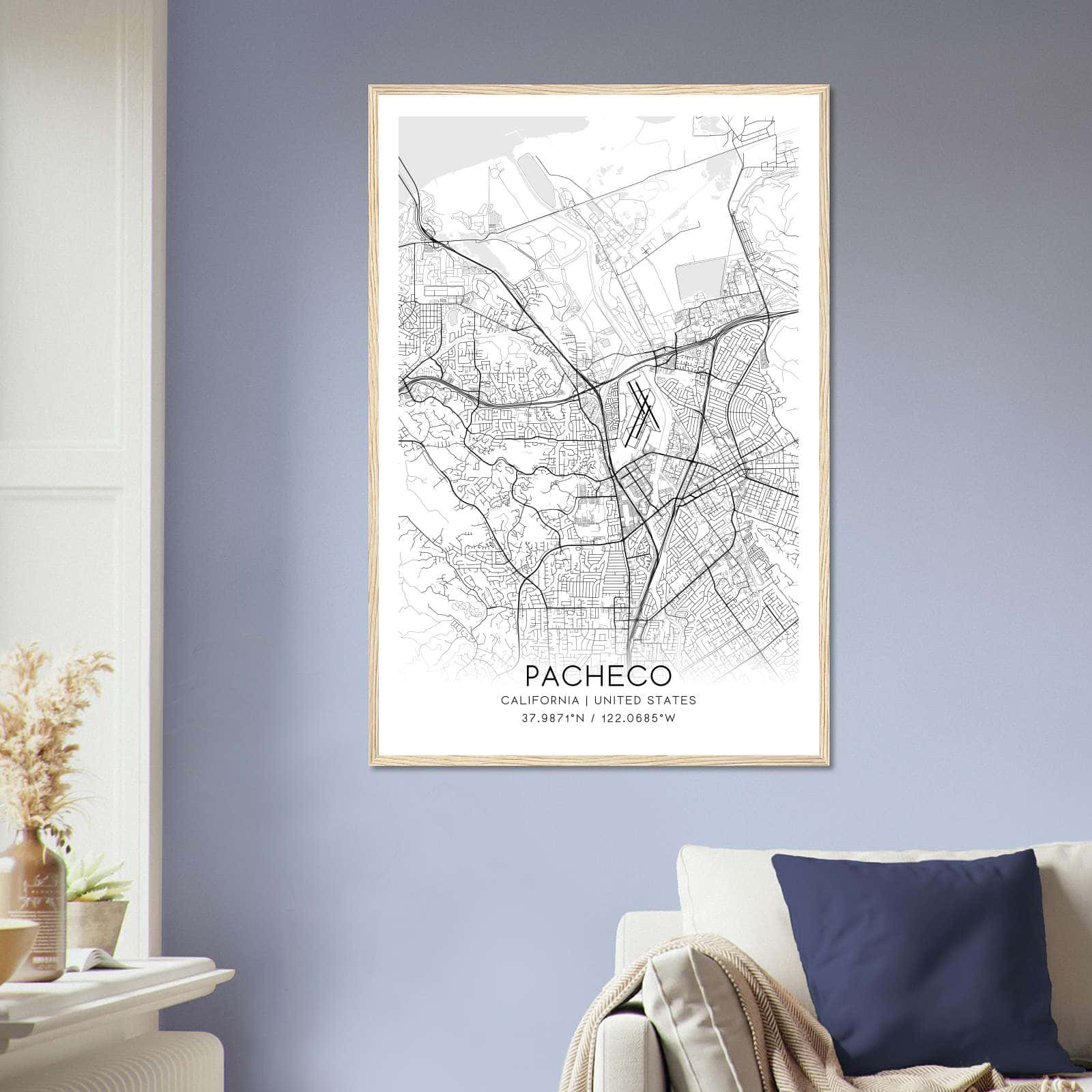 Deerfield Kansas Map Poster, Modern Home Decor Wall Art Print (Copy)