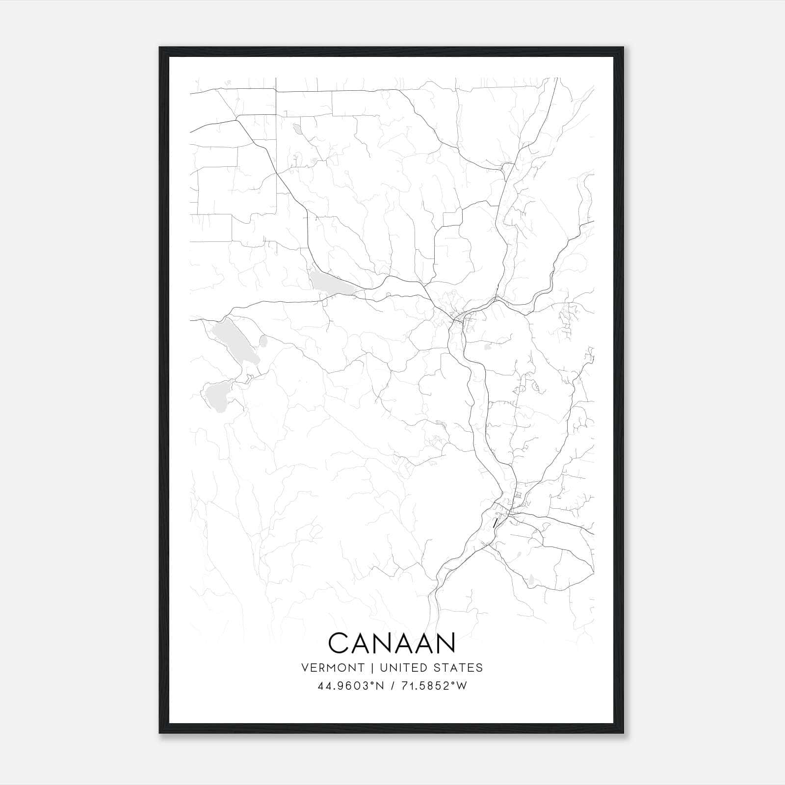 Canaan Vermont Map Poster, Modern Home Decor Wall Art Print Canaan Vermont Map Poster, Modern Home Decor Wall Art Print