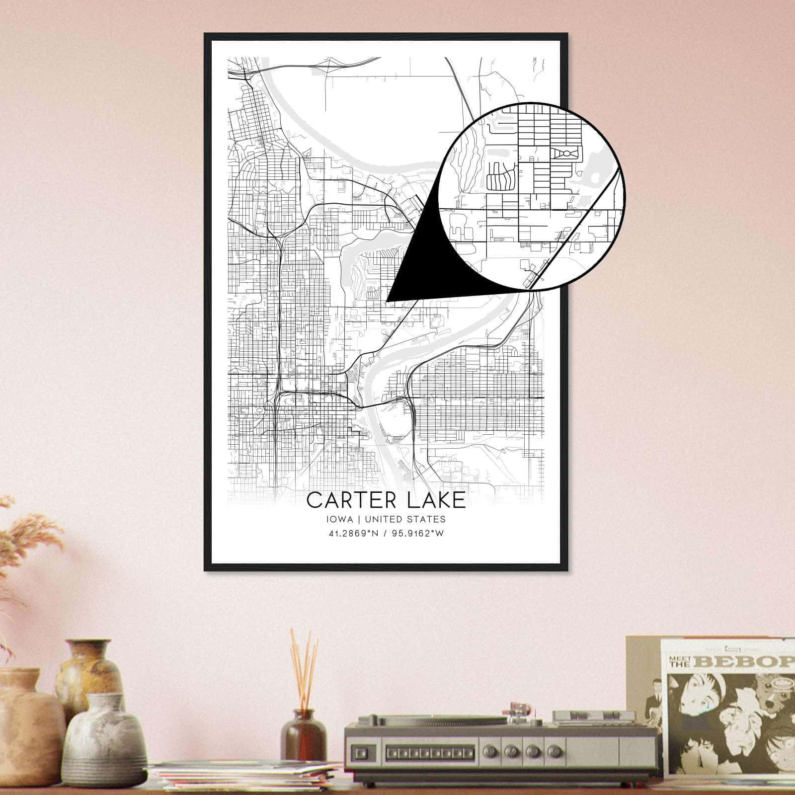 Deerfield Kansas Map Poster, Modern Home Decor Wall Art Print (Copy)