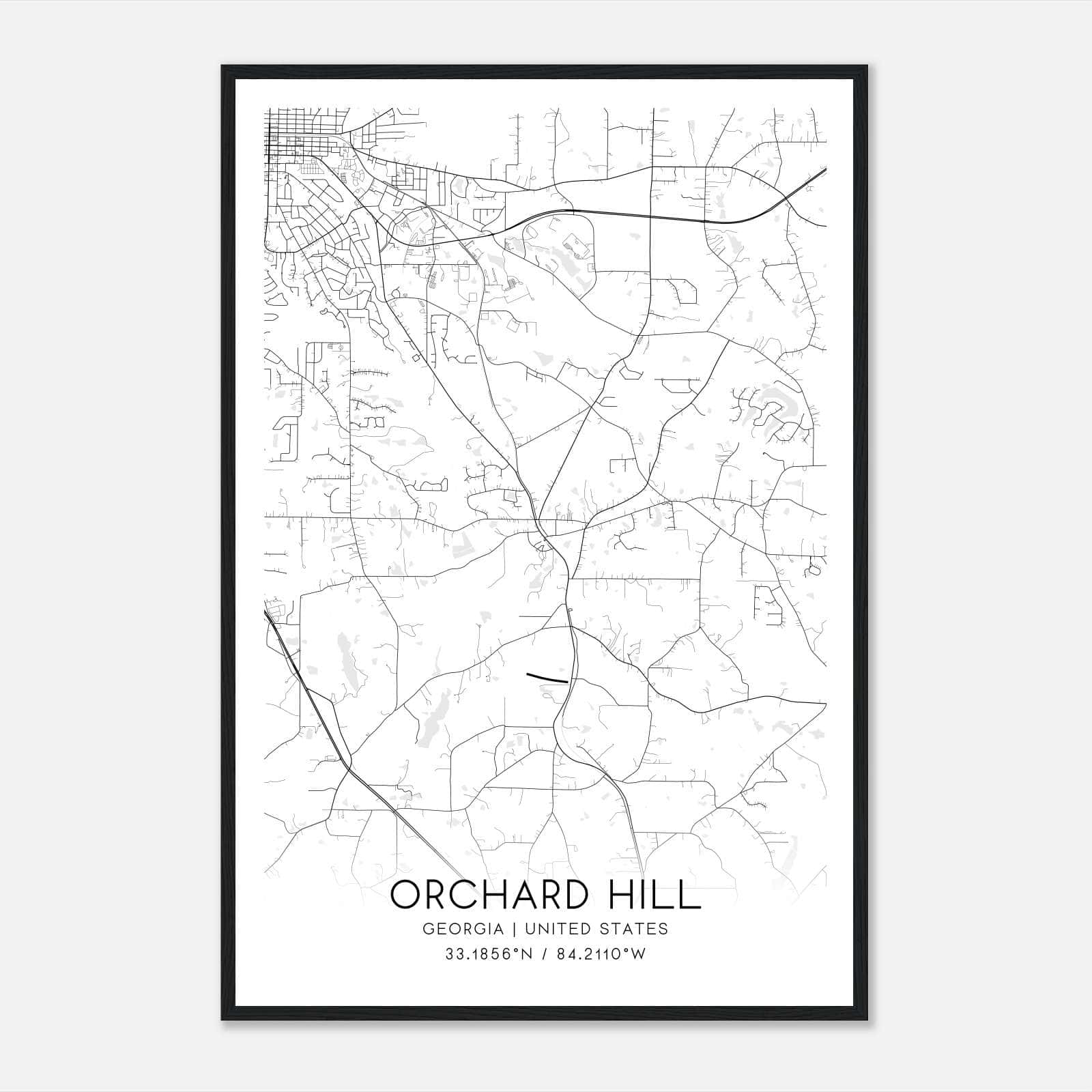 Orchard Hill Georgia Map Poster, Modern Home Decor Wall Art Print Orchard Hill Georgia Map Poster, Modern Home Decor Wall Art Print