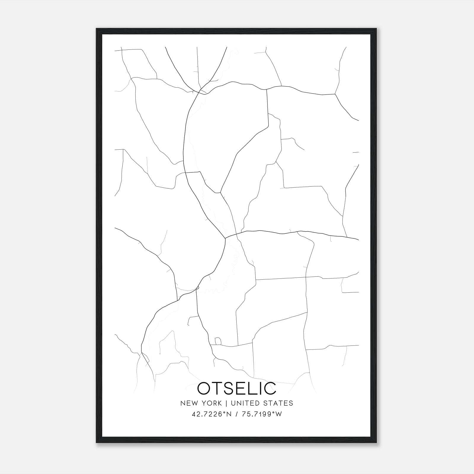 Otselic New York Map Poster, Modern Home Decor Wall Art Print Otselic New York Map Poster, Modern Home Decor Wall Art Print
