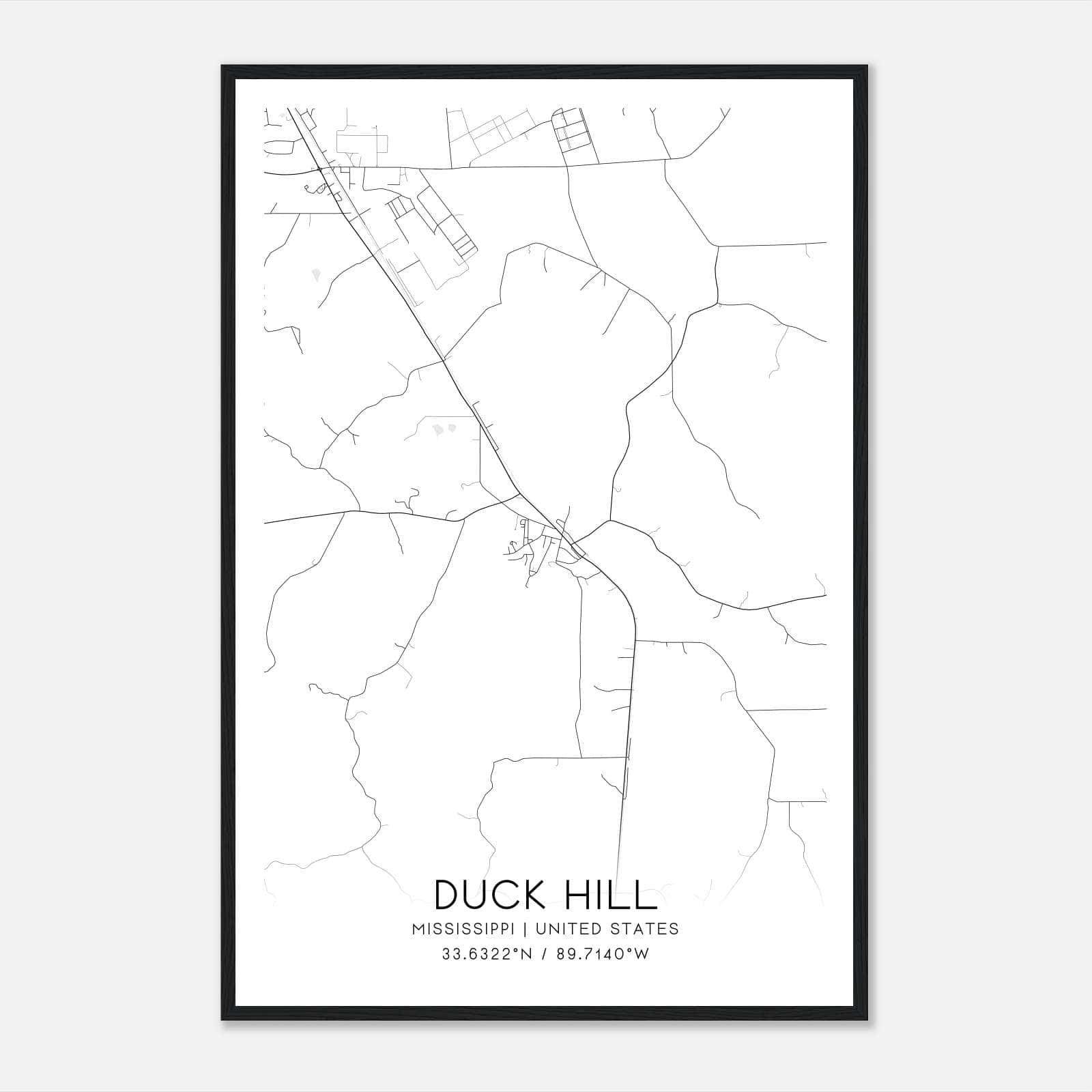 Duck Hill Mississippi Map Poster, Modern Home Decor Wall Art Print Duck Hill Mississippi Map Poster, Modern Home Decor Wall Art Print