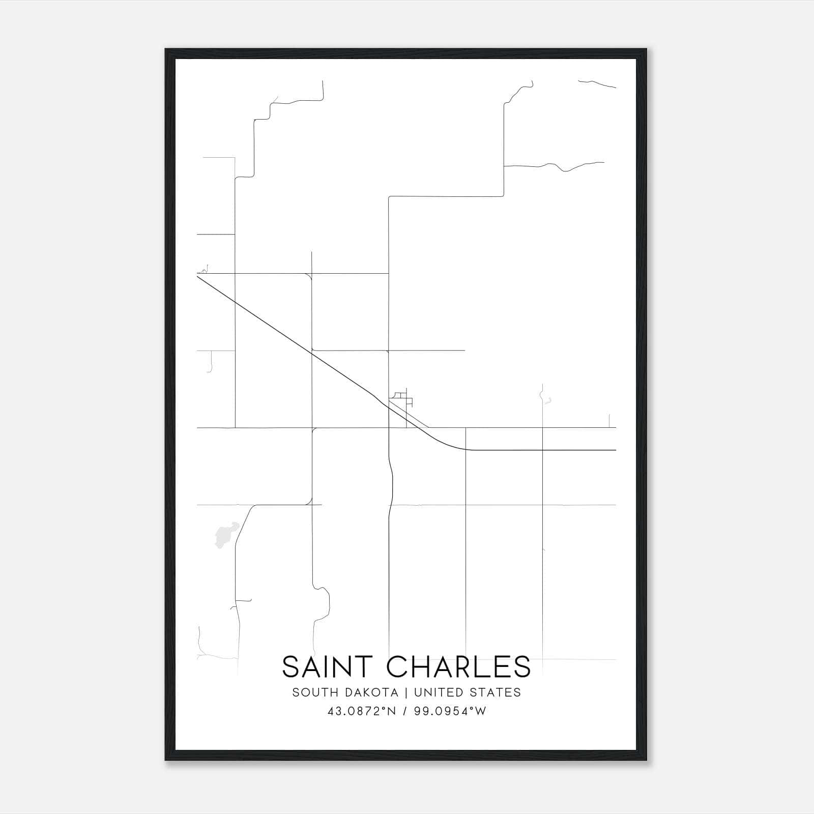 Saint Charles South Dakota Map Poster, Modern Home Decor Wall Art Print Saint Charles South Dakota Map Poster, Modern Home Decor Wall Art Print
