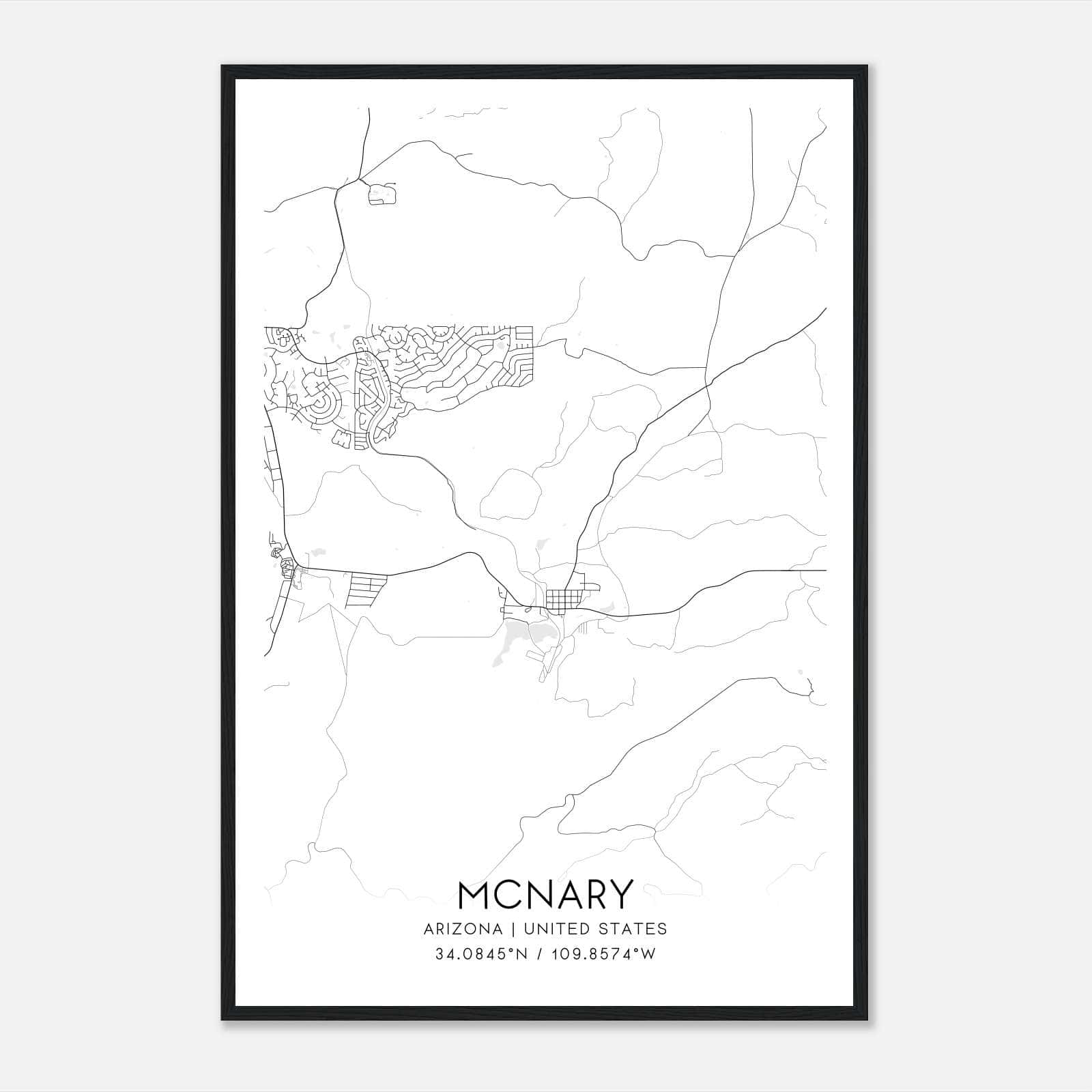 Mcnary Arizona Map Poster, Modern Home Decor Wall Art Print Mcnary Arizona Map Poster, Modern Home Decor Wall Art Print