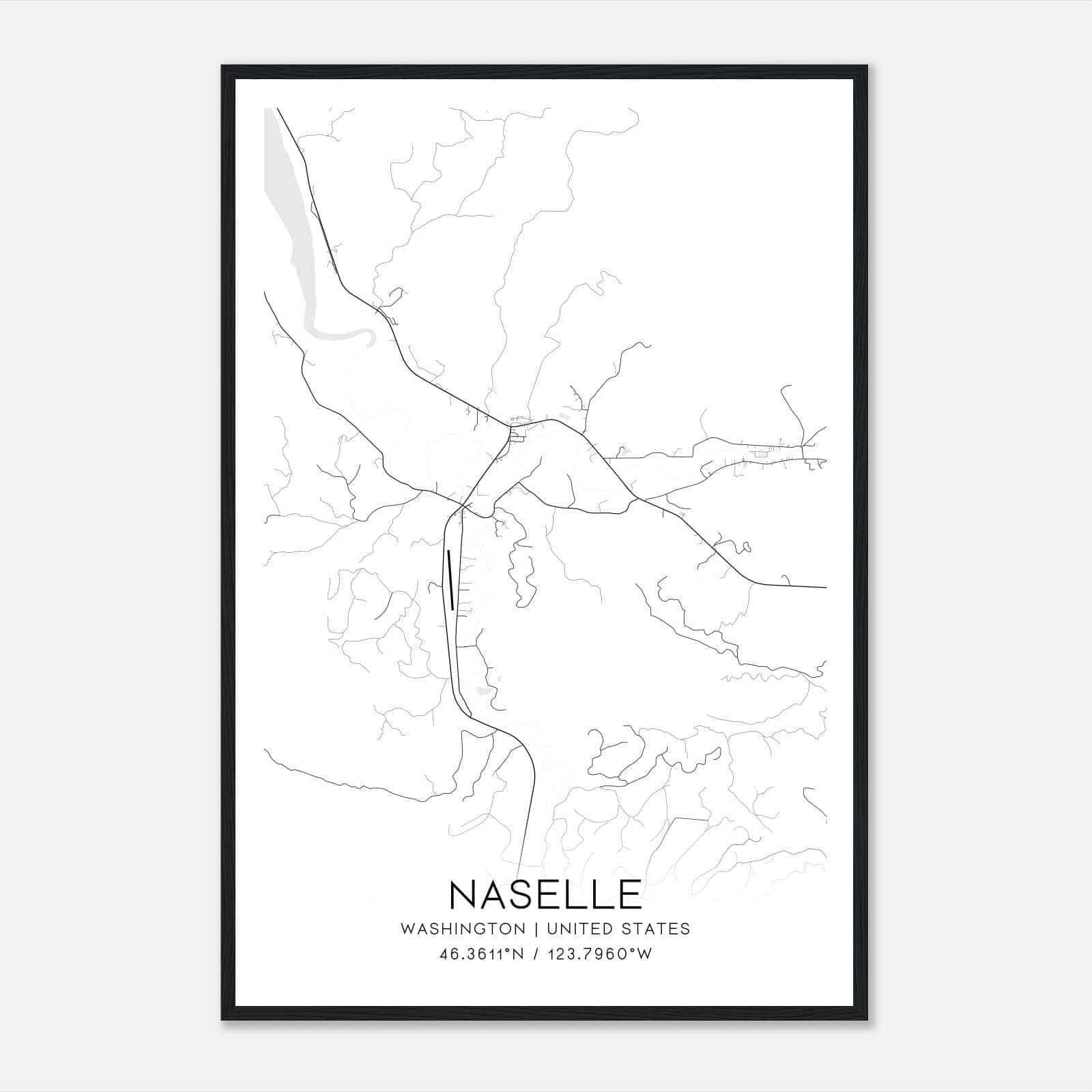 Naselle Washington Map Poster, Modern Home Decor Wall Art Print Naselle Washington Map Poster, Modern Home Decor Wall Art Print