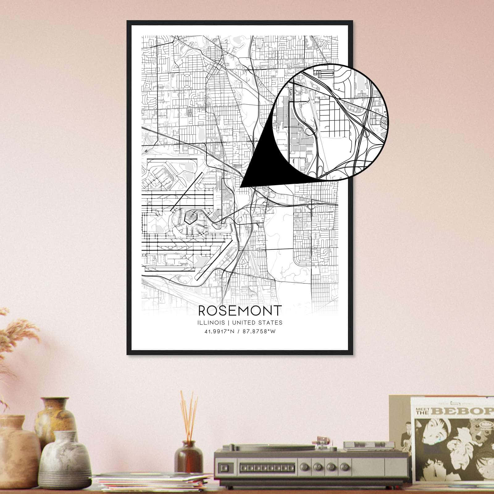 Deerfield Kansas Map Poster, Modern Home Decor Wall Art Print (Copy)