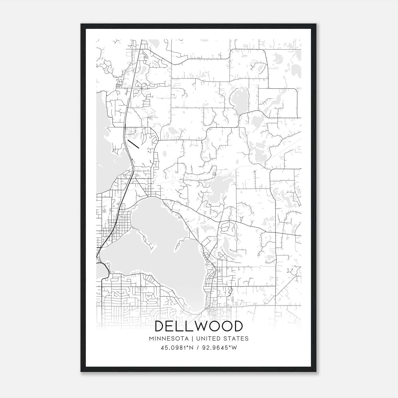 Dellwood Minnesota Map Poster, Modern Home Decor Wall Art Print Dellwood Minnesota Map Poster, Modern Home Decor Wall Art Print