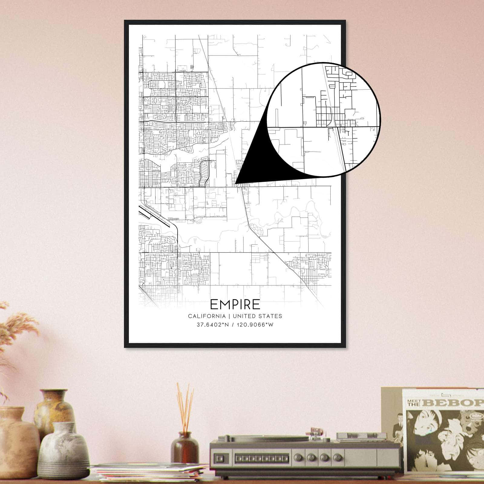 Deerfield Kansas Map Poster, Modern Home Decor Wall Art Print (Copy)