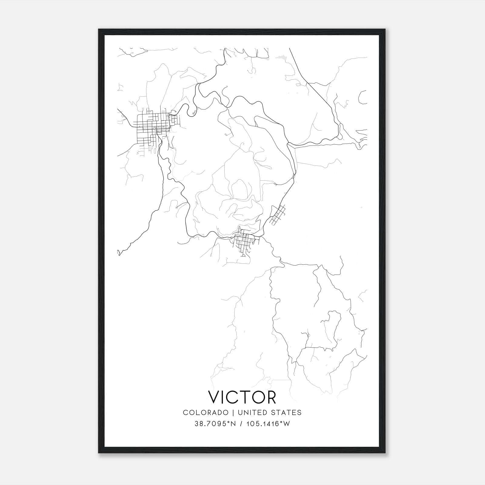 Victor Colorado Map Poster, Modern Home Decor Wall Art Print Victor Colorado Map Poster, Modern Home Decor Wall Art Print