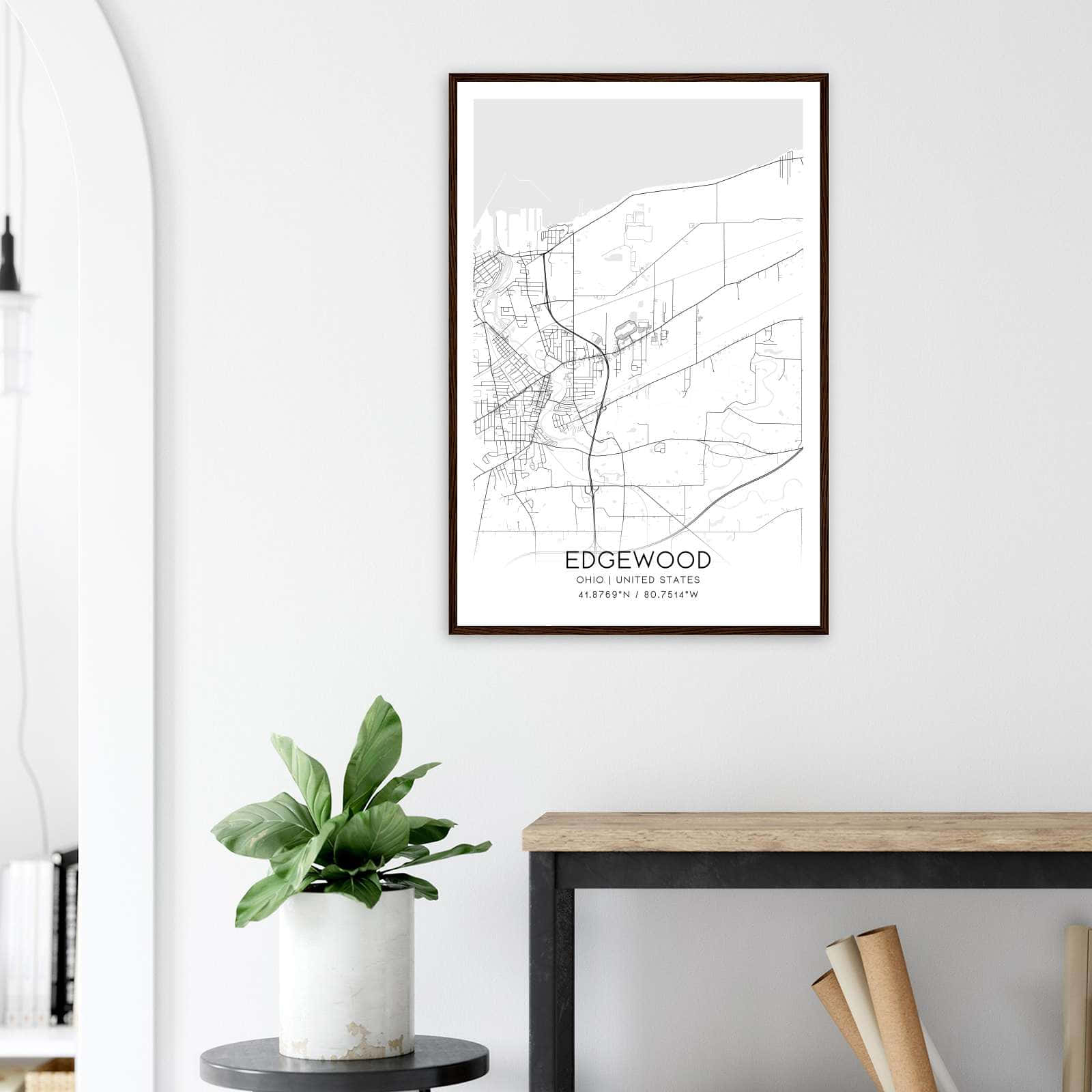 Deerfield Kansas Map Poster, Modern Home Decor Wall Art Print (Copy)