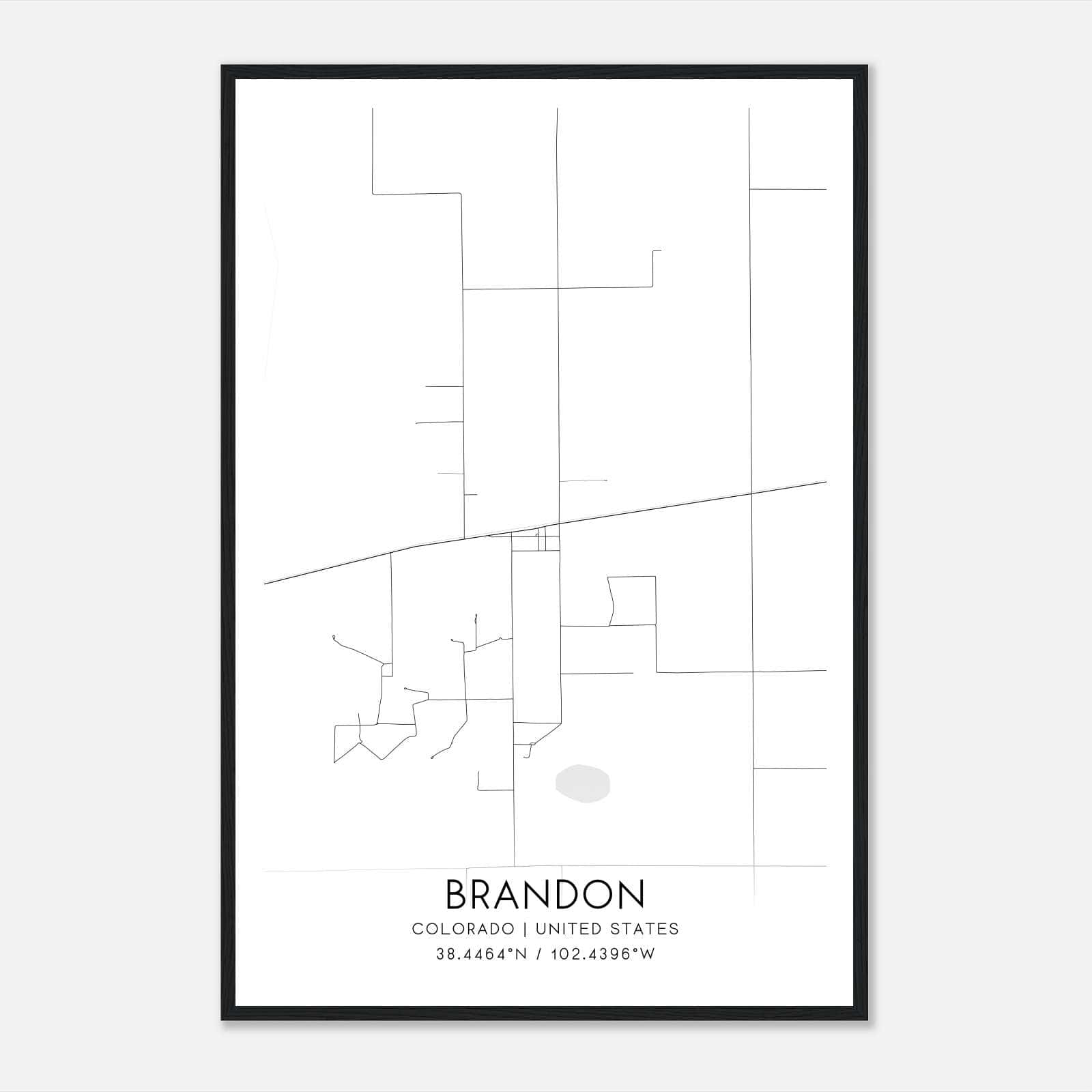 Brandon Colorado Map Poster, Modern Home Decor Wall Art Print Brandon Colorado Map Poster, Modern Home Decor Wall Art Print