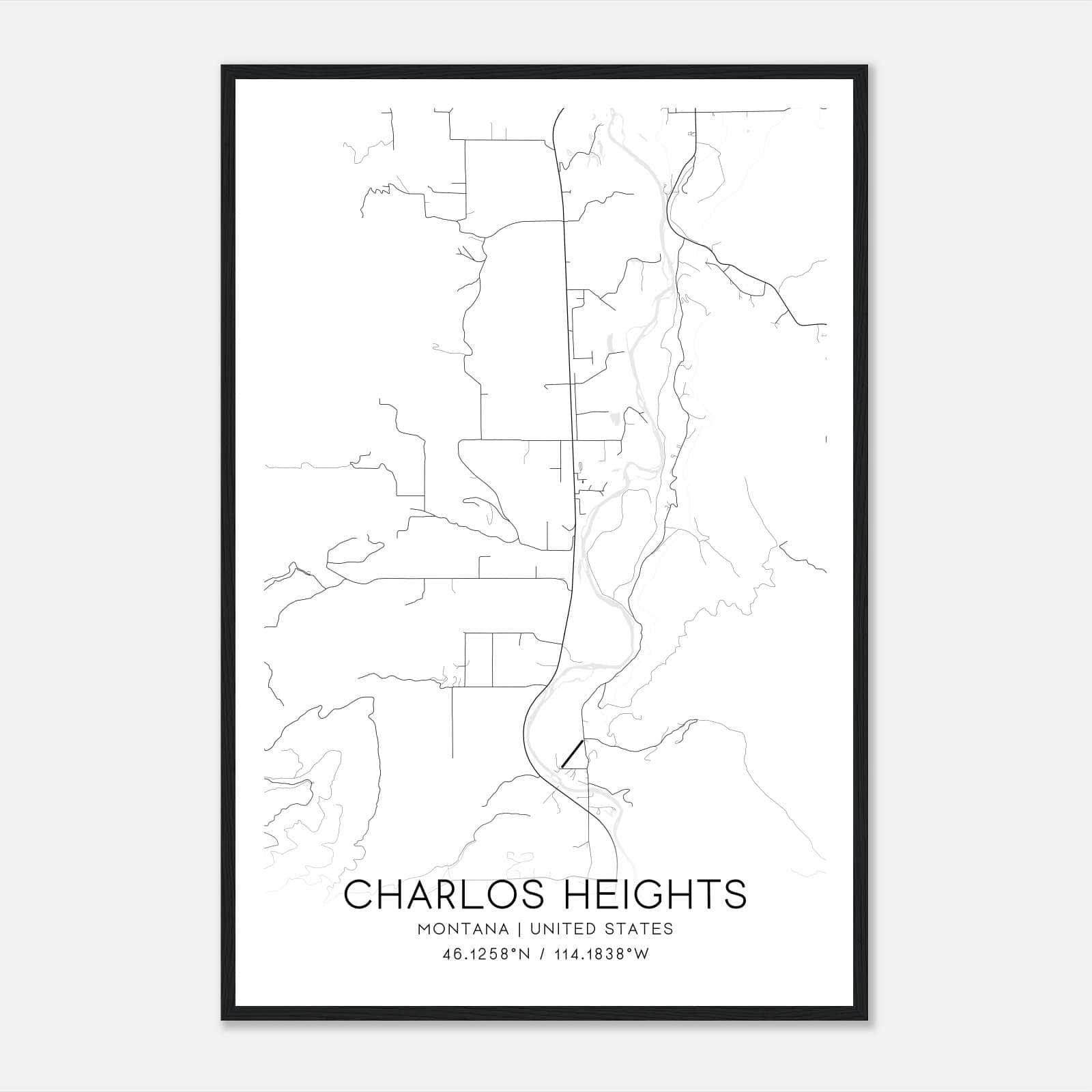 Charlos Heights Montana Map Poster, Modern Home Decor Wall Art Print Charlos Heights Montana Map Poster, Modern Home Decor Wall Art Print
