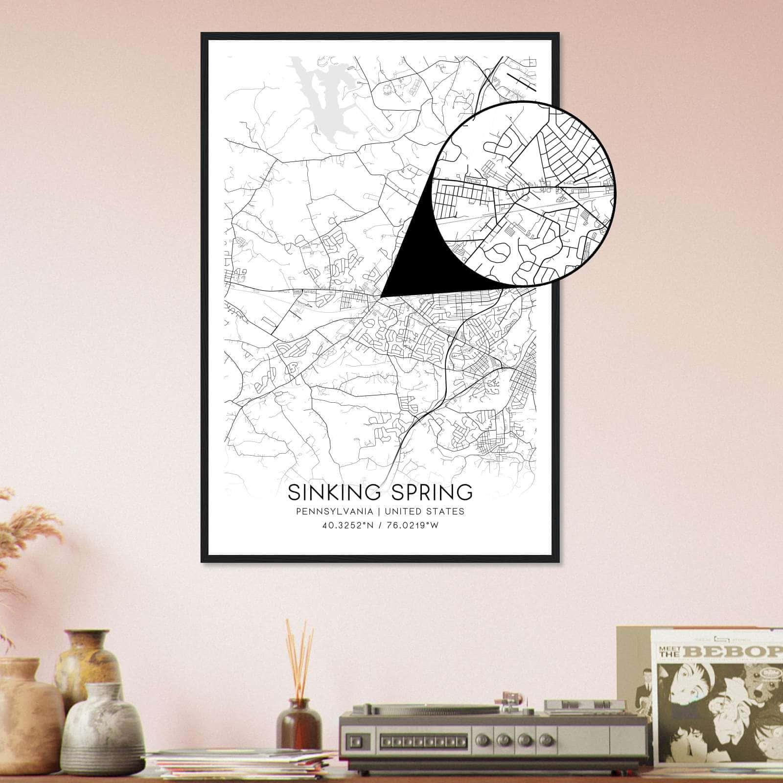 Deerfield Kansas Map Poster, Modern Home Decor Wall Art Print (Copy)