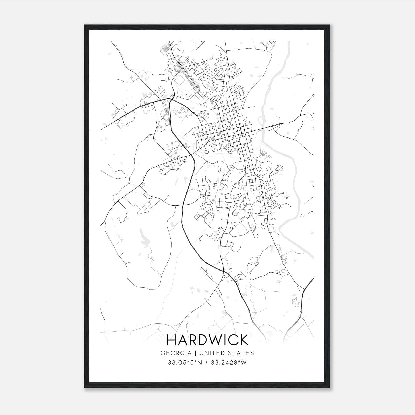 Hardwick Georgia Map Poster, Modern Home Decor Wall Art Print Hardwick Georgia Map Poster, Modern Home Decor Wall Art Print