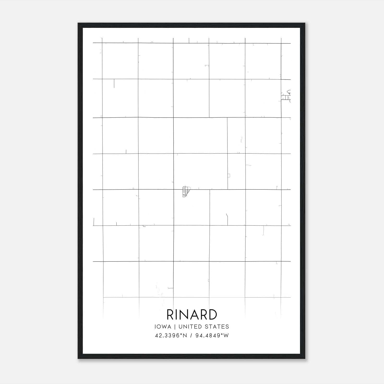 Rinard Iowa Map Poster, Modern Home Decor Wall Art Print Rinard Iowa Map Poster, Modern Home Decor Wall Art Print