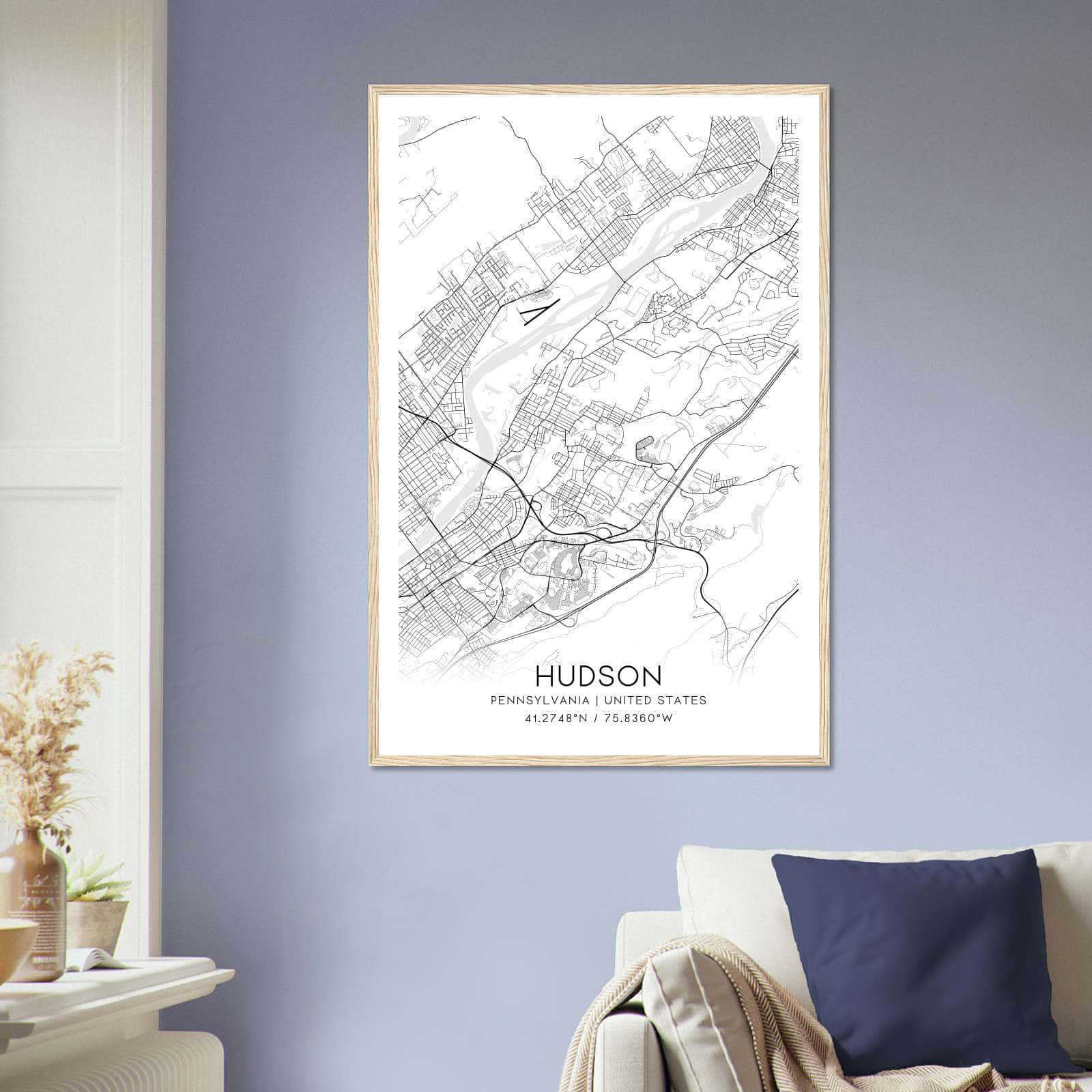Deerfield Kansas Map Poster, Modern Home Decor Wall Art Print (Copy)