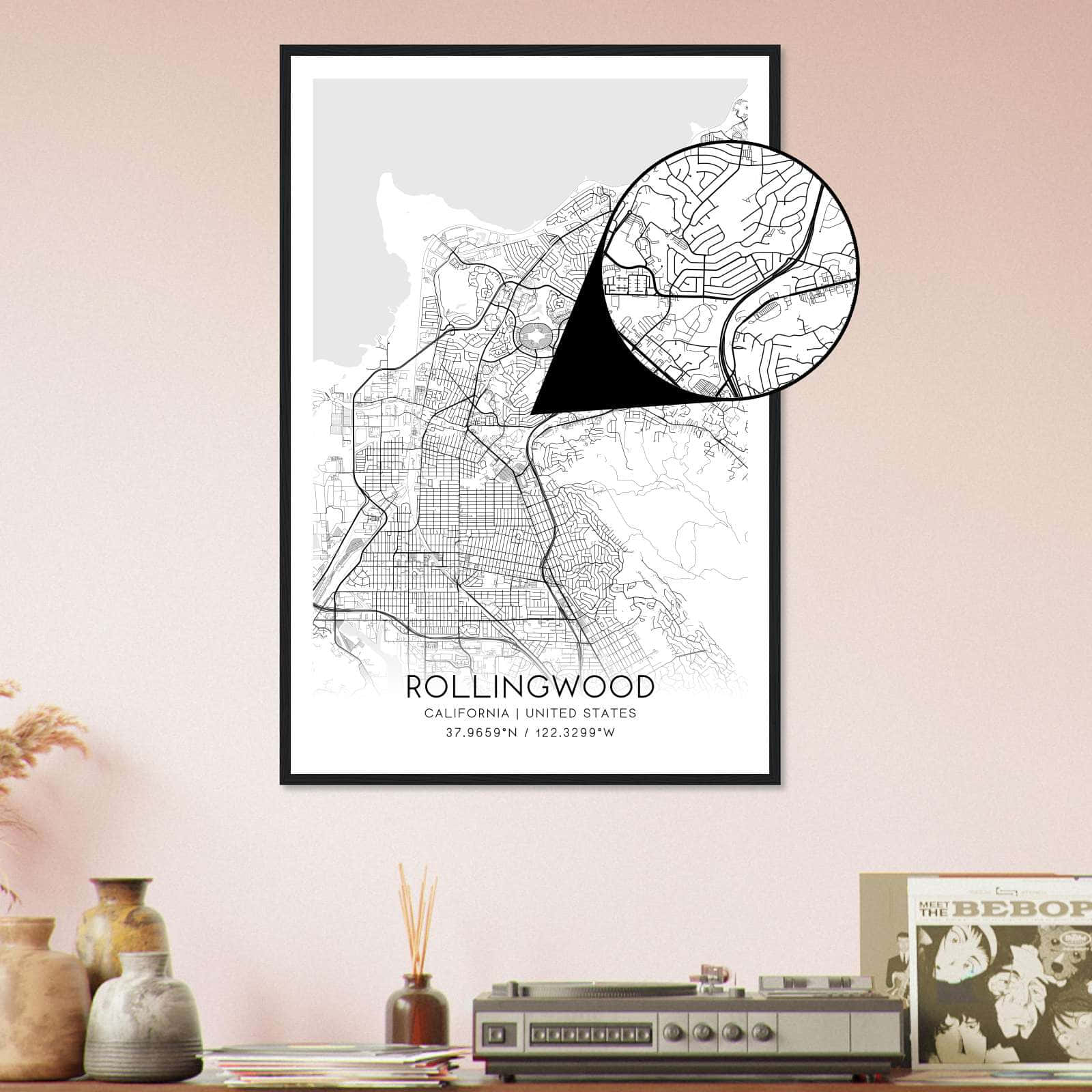 Deerfield Kansas Map Poster, Modern Home Decor Wall Art Print (Copy)