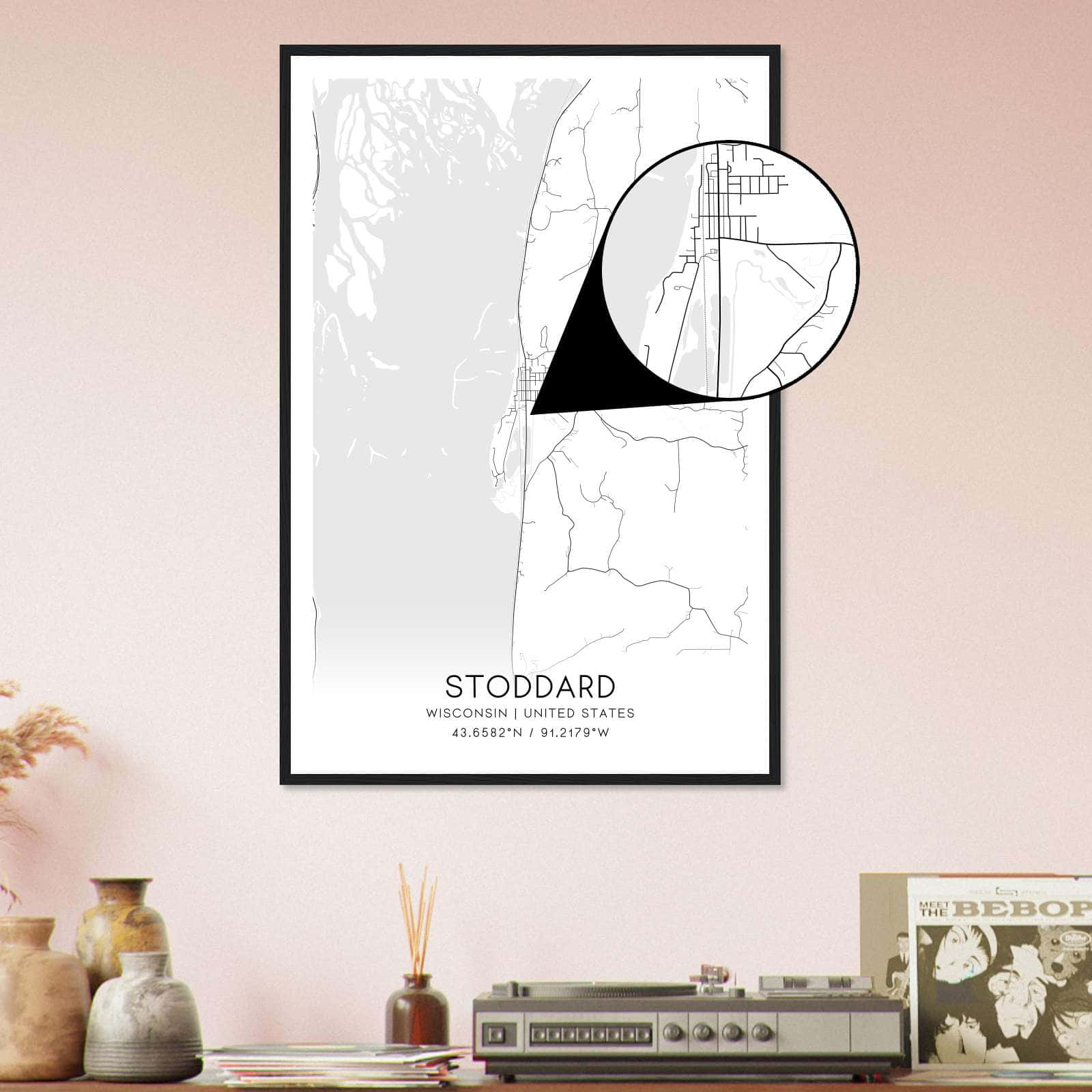 Deerfield Kansas Map Poster, Modern Home Decor Wall Art Print (Copy)