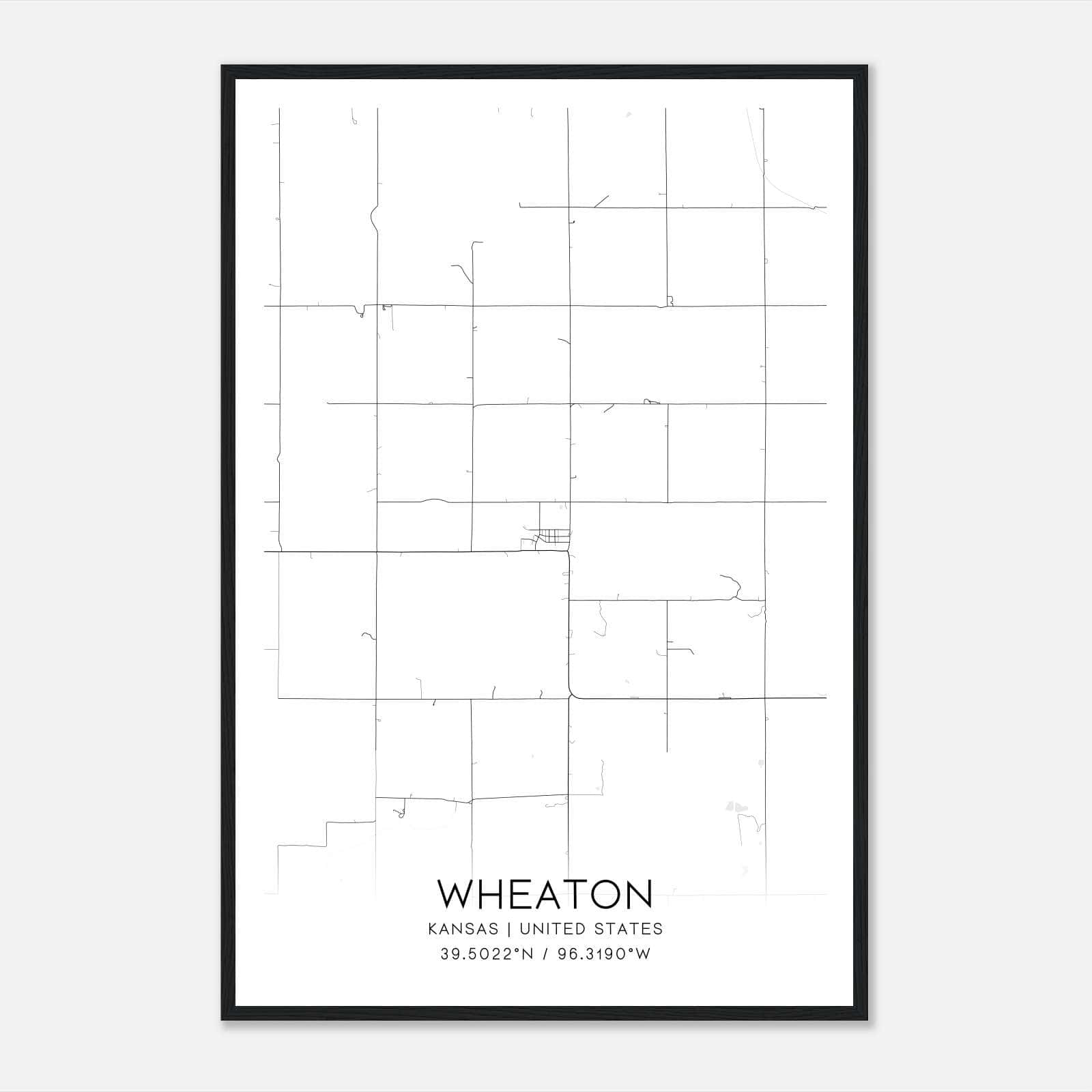 Wheaton Kansas Map Poster, Modern Home Decor Wall Art Print Wheaton Kansas Map Poster, Modern Home Decor Wall Art Print