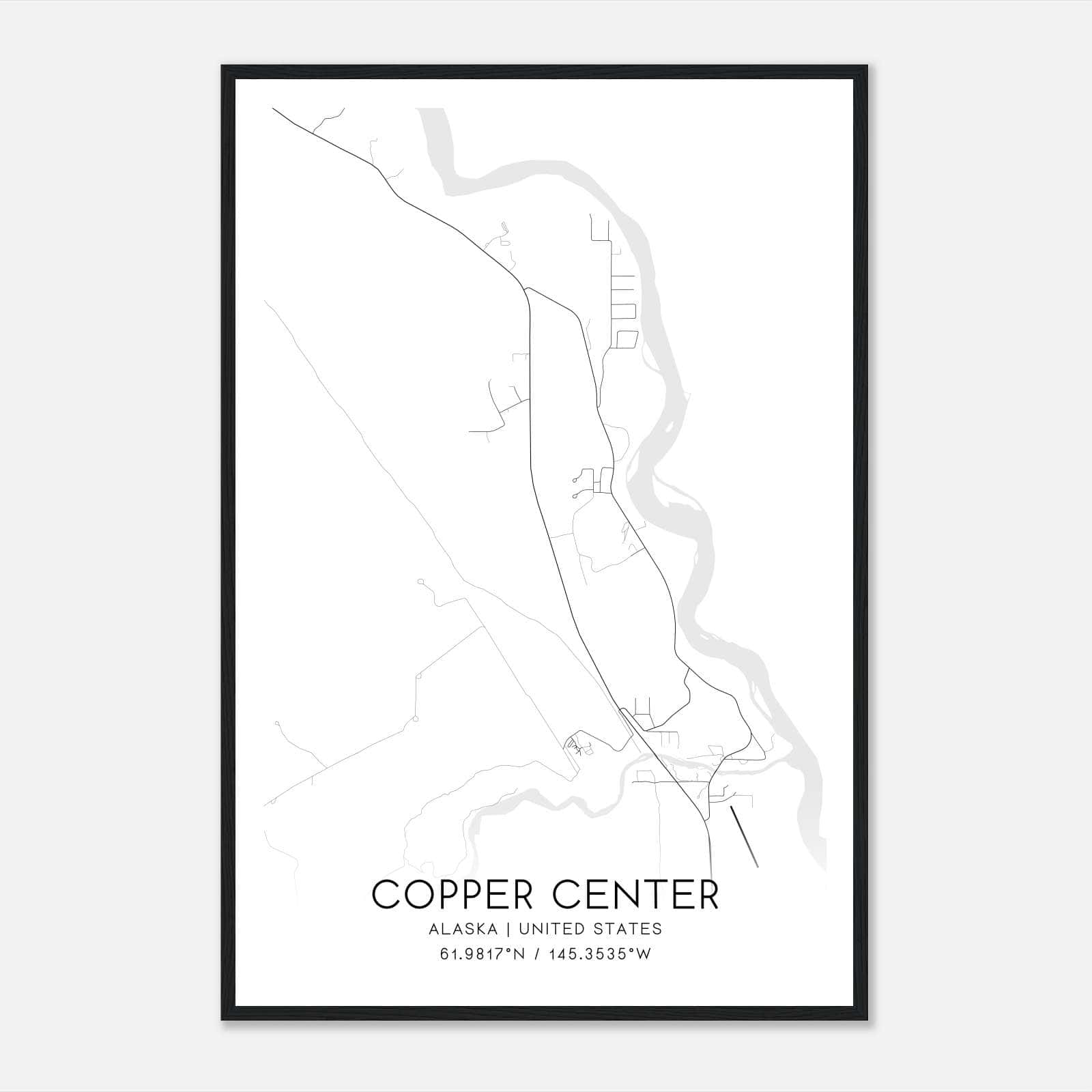 Copper Center Alaska Map Poster, Modern Home Decor Wall Art Print Copper Center Alaska Map Poster, Modern Home Decor Wall Art Print