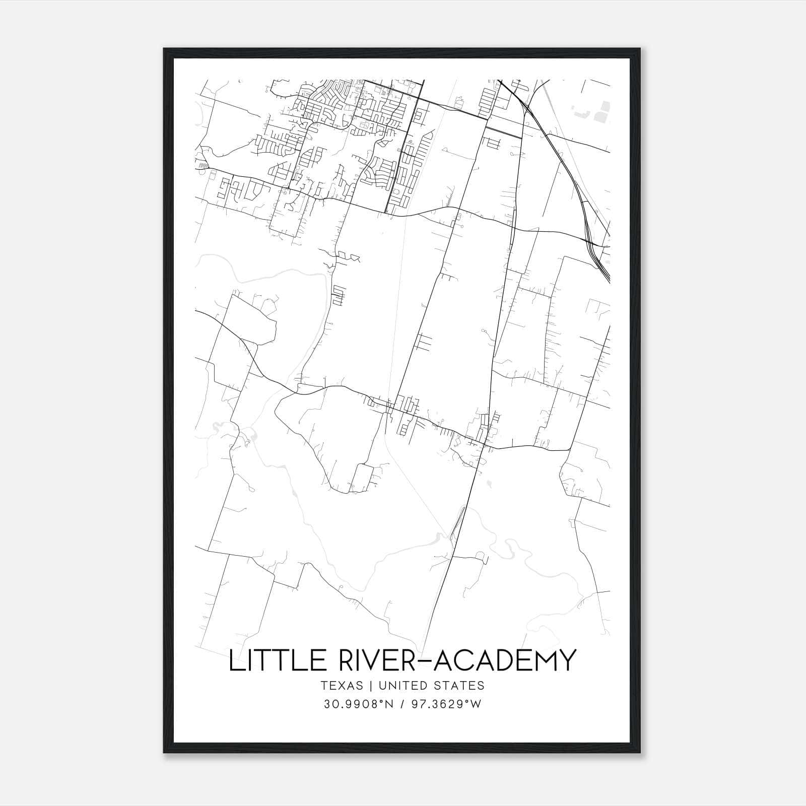 Little River-Academy Texas Map Poster, Modern Home Decor Wall Art Print Little River-Academy Texas Map Poster, Modern Home Decor Wall Art Print