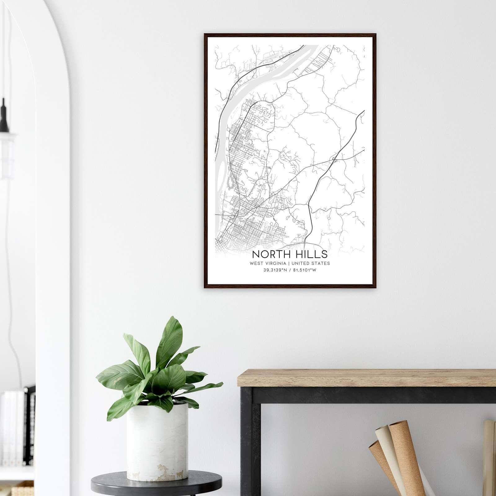 Deerfield Kansas Map Poster, Modern Home Decor Wall Art Print (Copy)