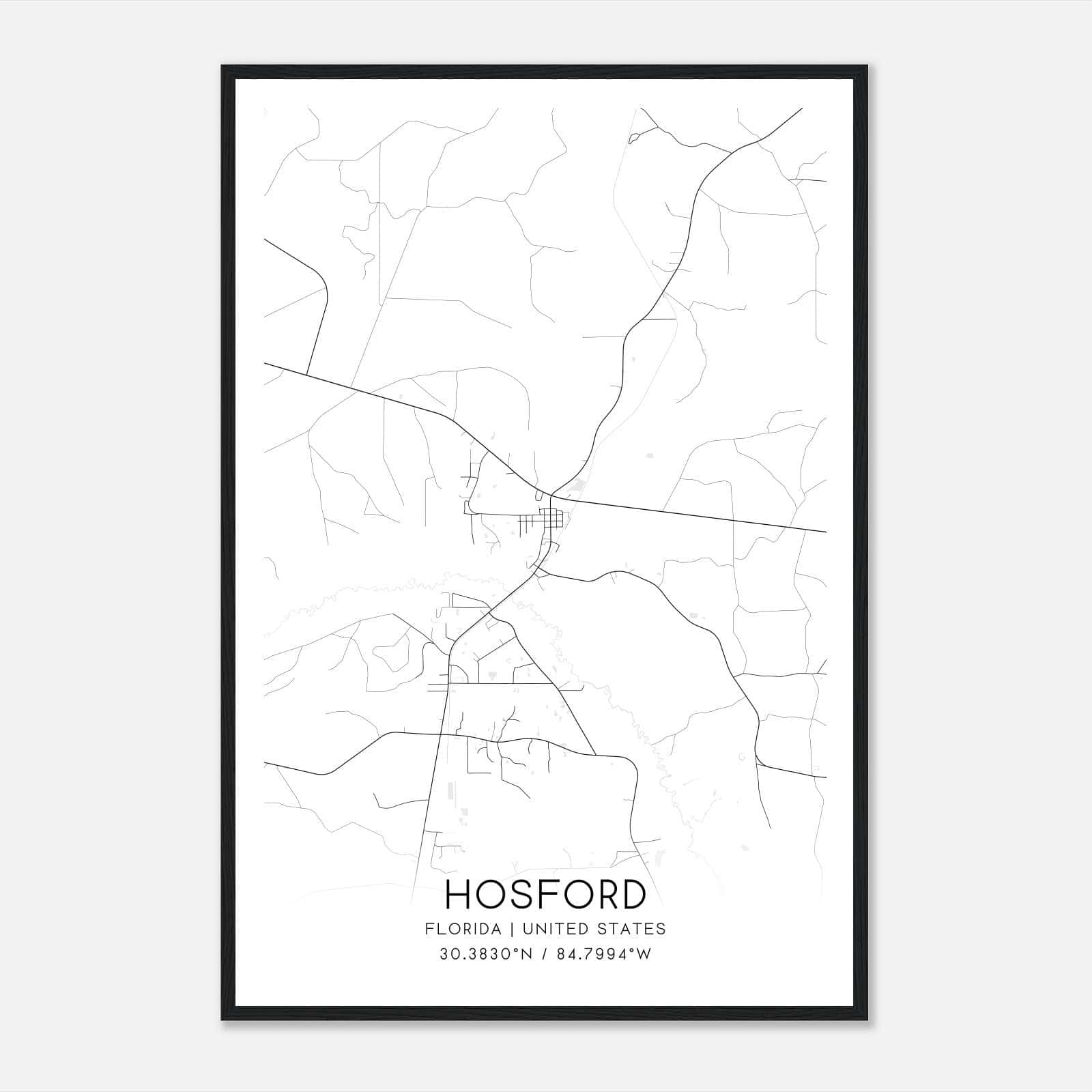 Hosford Florida Map Poster, Modern Home Decor Wall Art Print Hosford Florida Map Poster, Modern Home Decor Wall Art Print