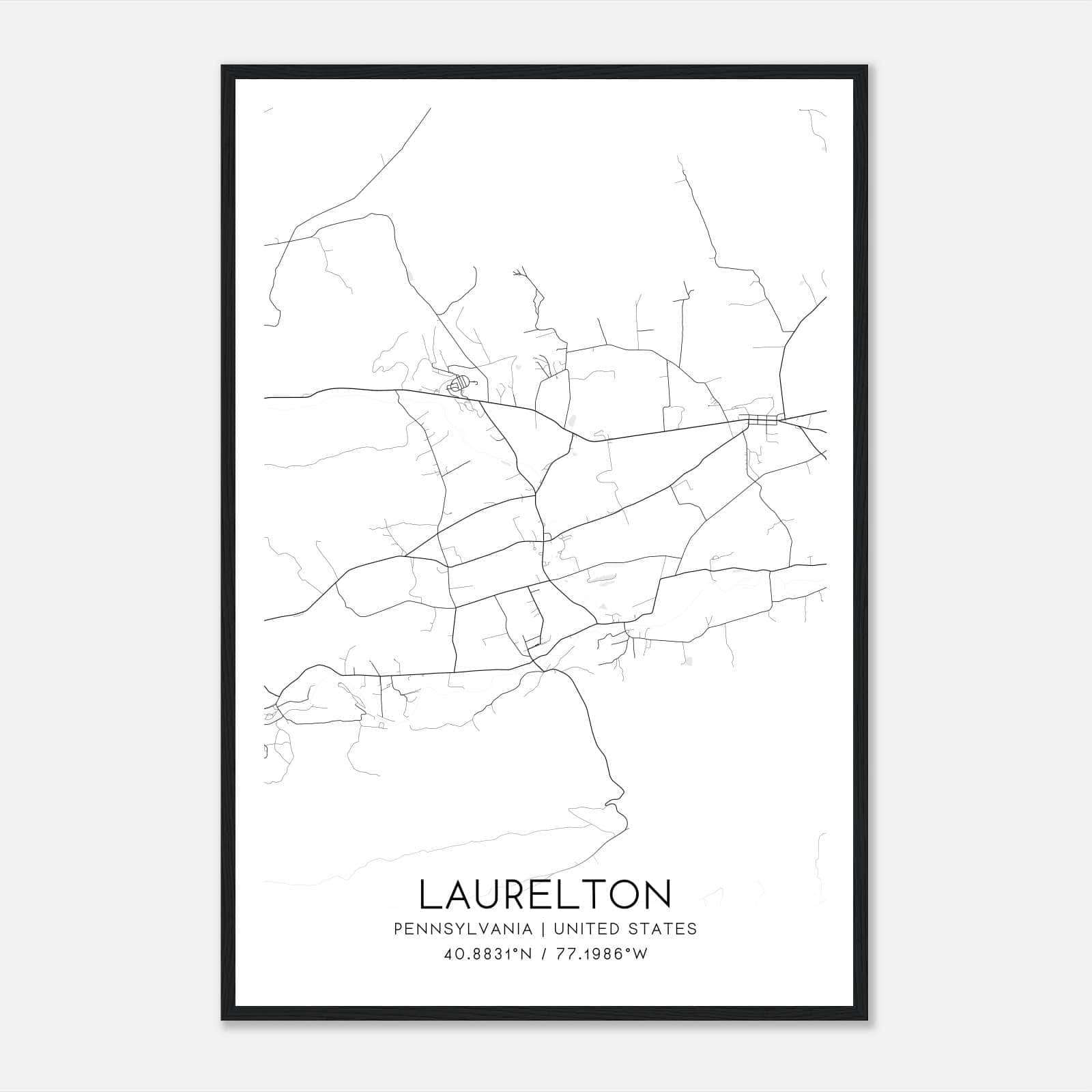 Laurelton Pennsylvania Map Poster, Modern Home Decor Wall Art Print Laurelton Pennsylvania Map Poster, Modern Home Decor Wall Art Print