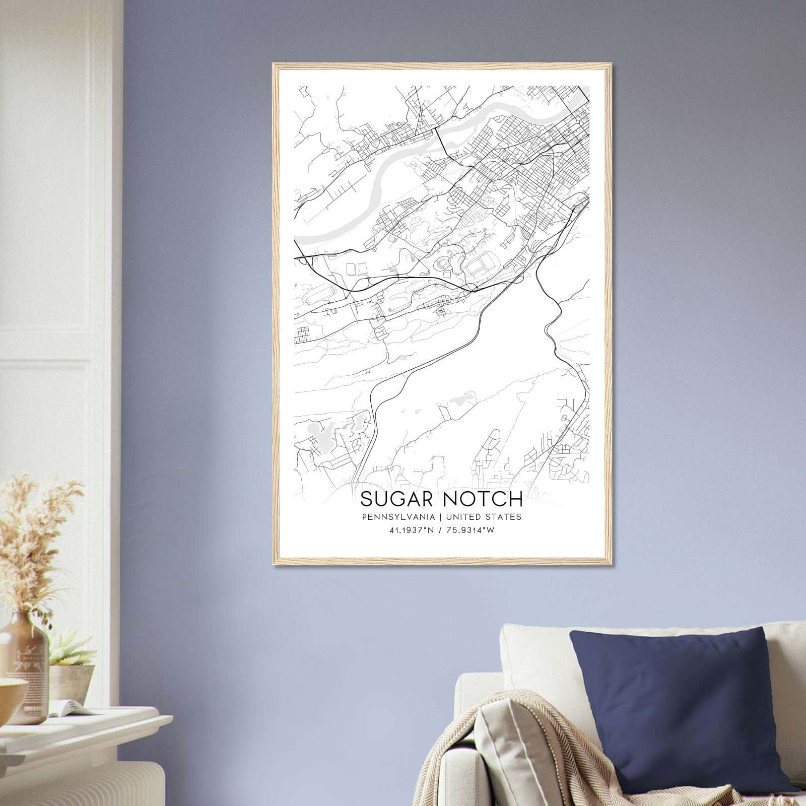 Deerfield Kansas Map Poster, Modern Home Decor Wall Art Print (Copy)