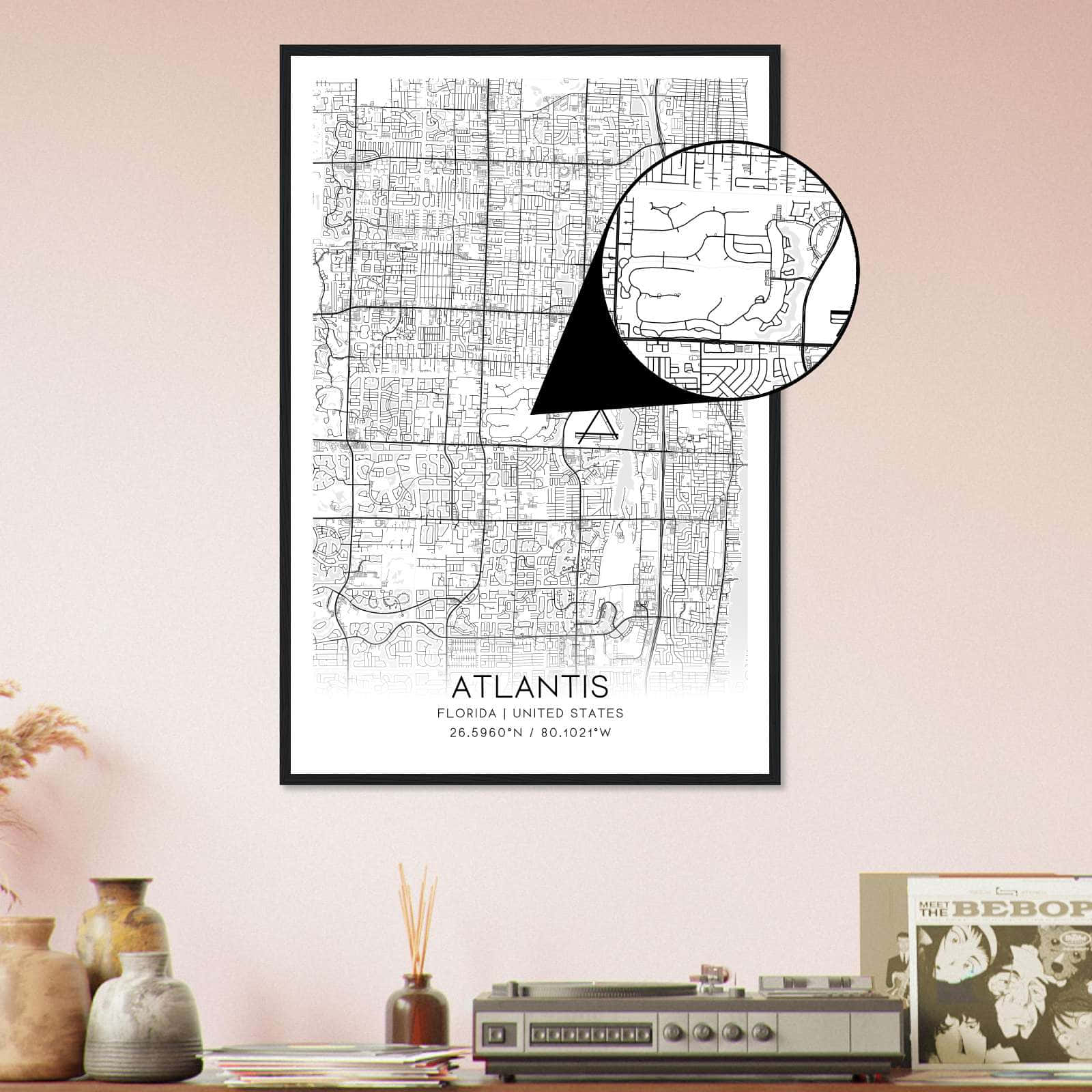 Deerfield Kansas Map Poster, Modern Home Decor Wall Art Print (Copy)