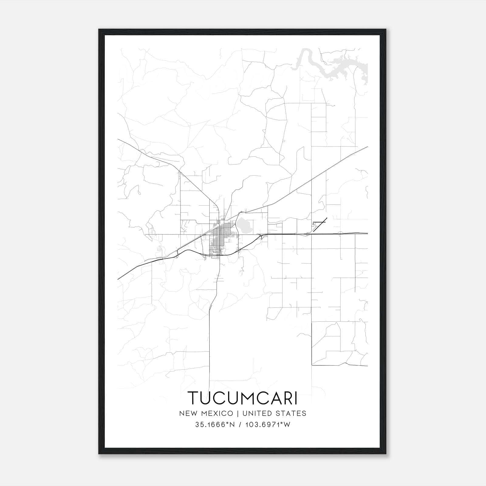 Tucumcari New Mexico Map Poster, Modern Home Decor Wall Art Print Tucumcari New Mexico Map Poster, Modern Home Decor Wall Art Print