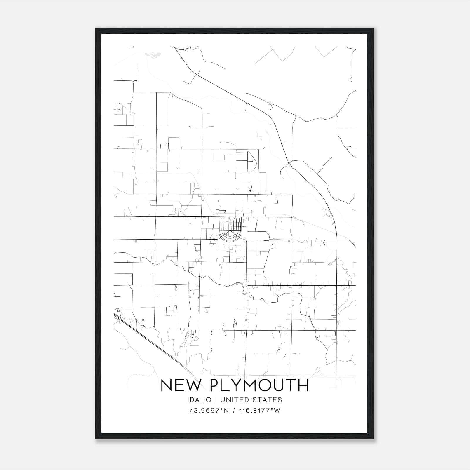 New Plymouth Idaho Map Poster, Modern Home Decor Wall Art Print New Plymouth Idaho Map Poster, Modern Home Decor Wall Art Print