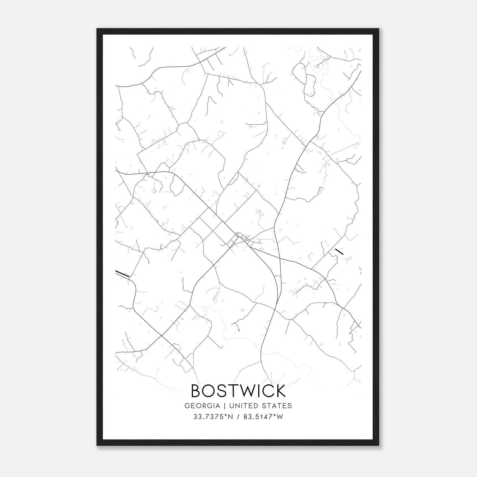 Bostwick Georgia Map Poster, Modern Home Decor Wall Art Print Bostwick Georgia Map Poster, Modern Home Decor Wall Art Print