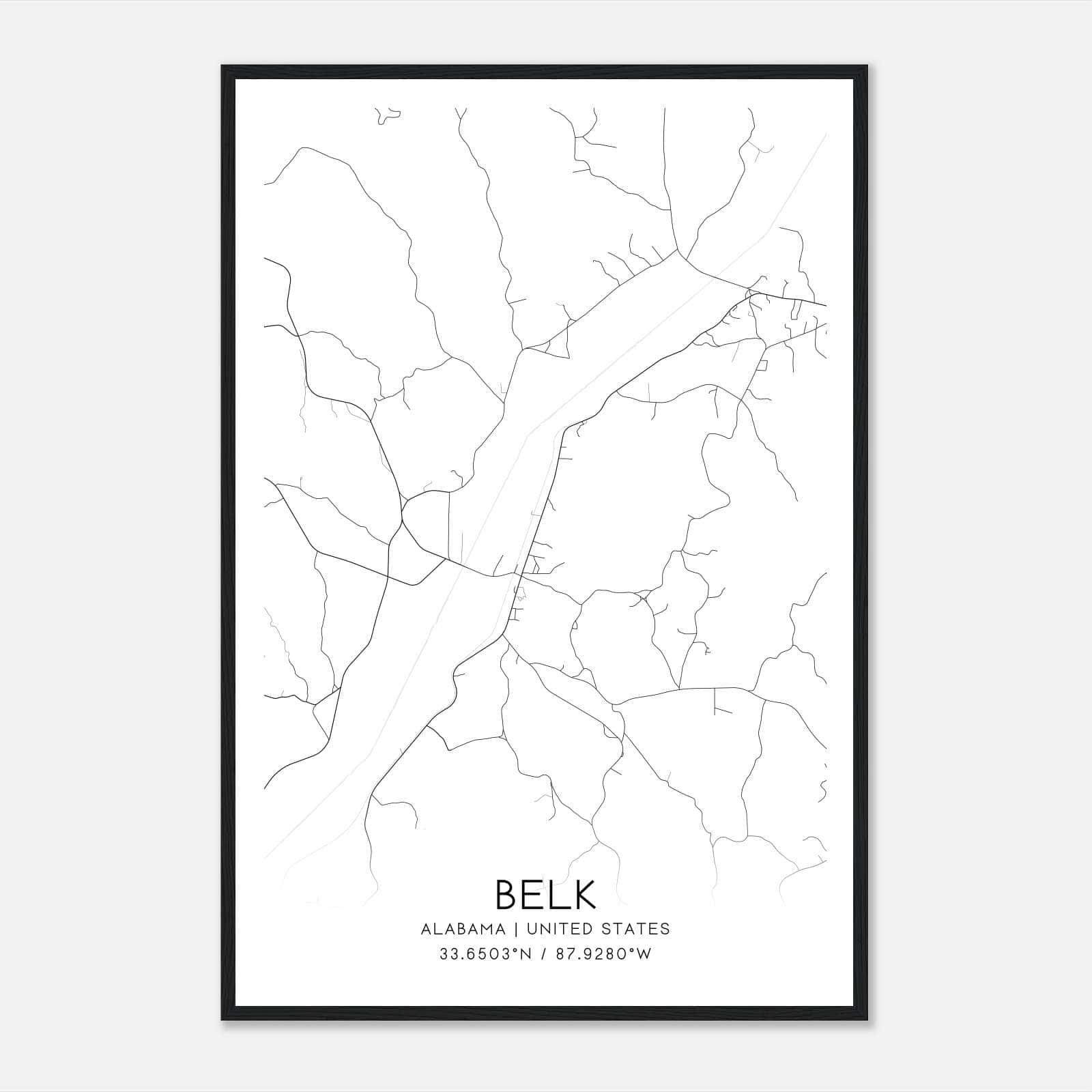 Belk Alabama Map Poster, Modern Home Decor Wall Art Print Belk Alabama Map Poster, Modern Home Decor Wall Art Print