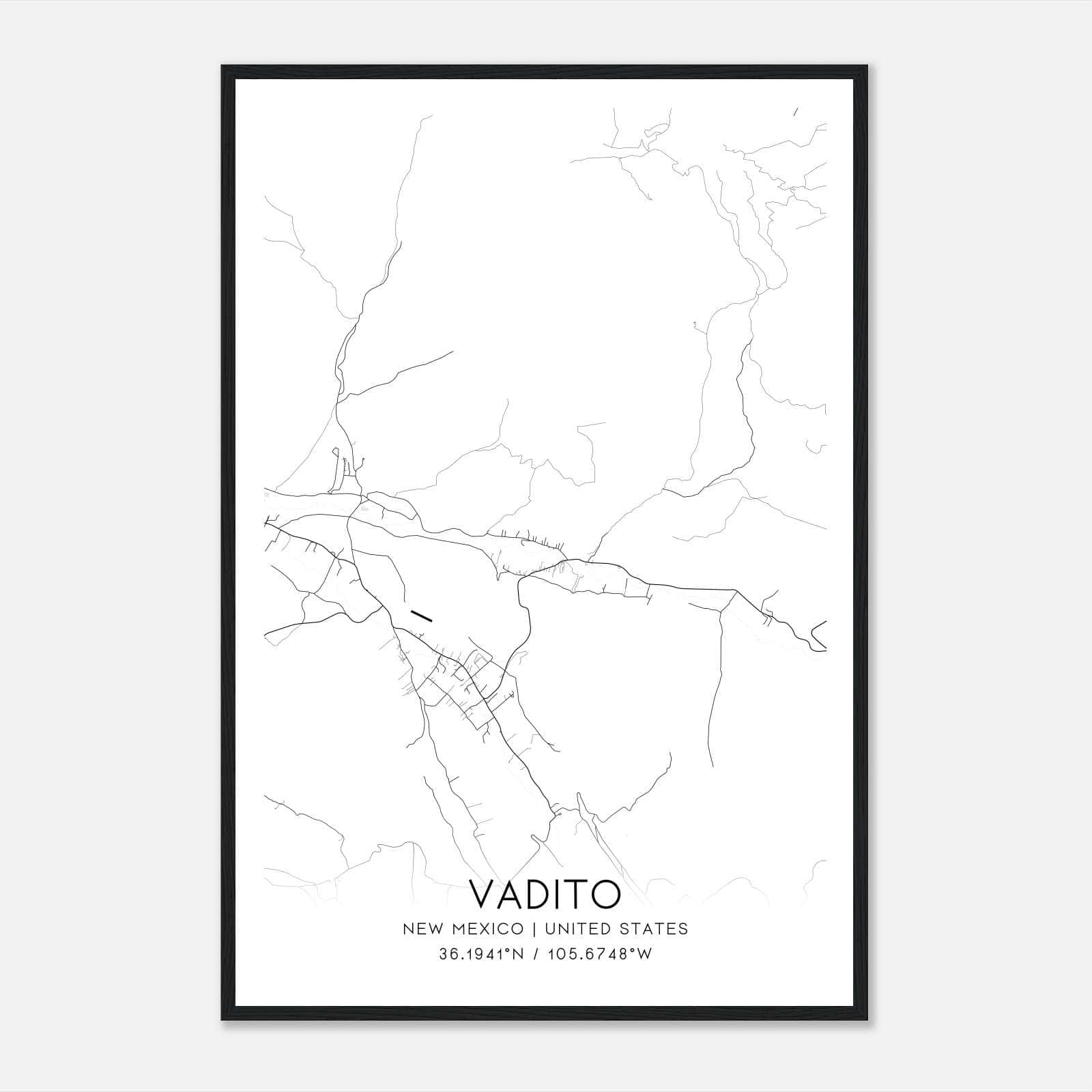 Vadito New Mexico Map Poster, Modern Home Decor Wall Art Print Vadito New Mexico Map Poster, Modern Home Decor Wall Art Print